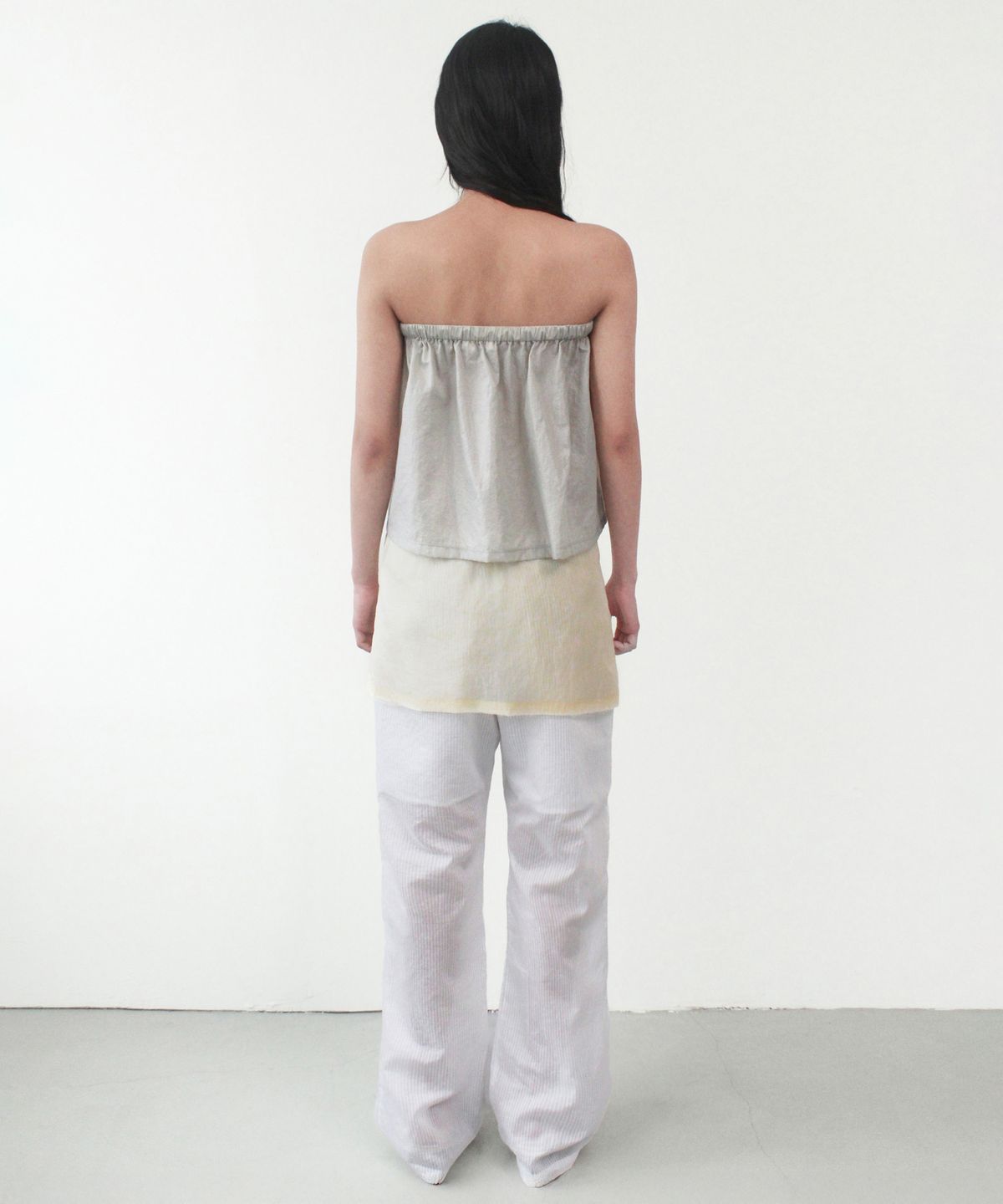 카셀(CACELE) OVERLAY STRIPE PANTS, WHITE