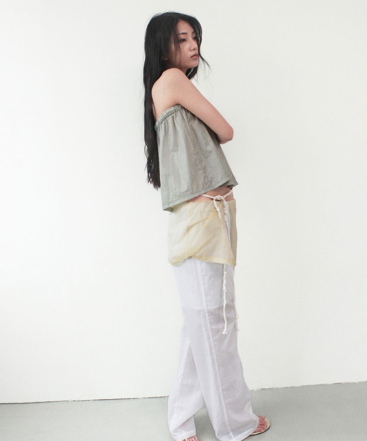 카셀(CACELE) VOLUME MINI SHEER SKIRT, MIST