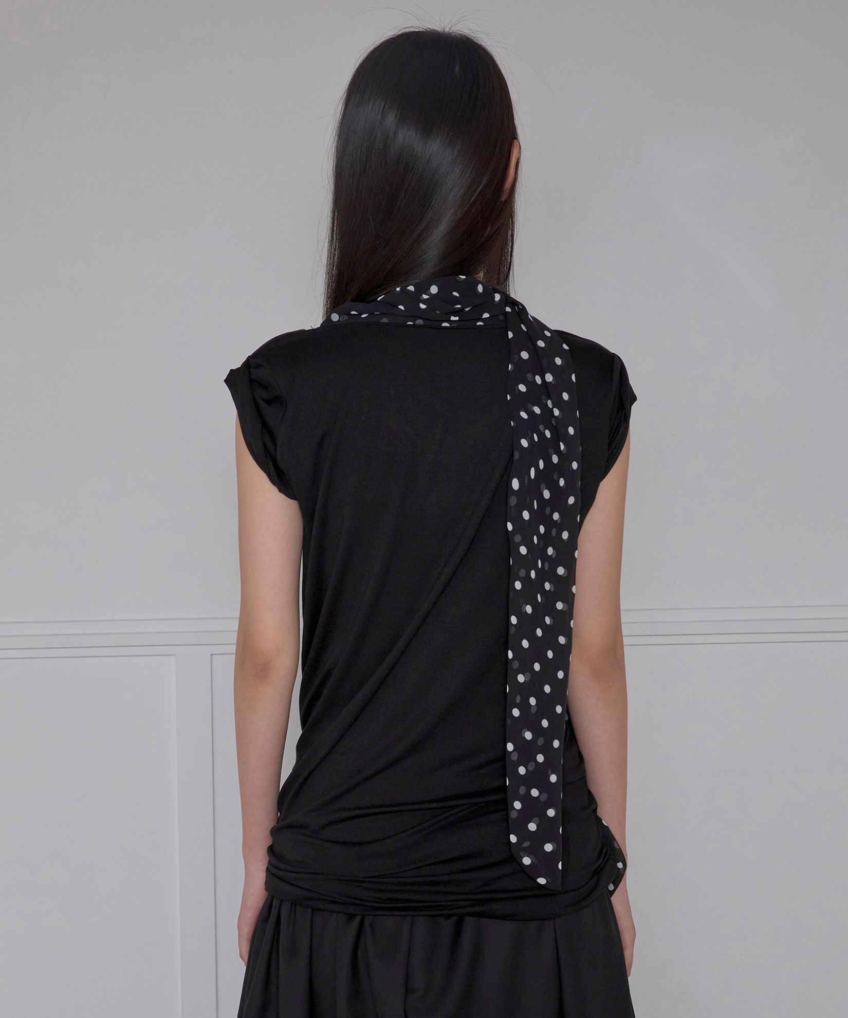 【FLAREUP】25SS★ Layered Dot Scarf T-Shirt MUSINSA | FLAREUP Layered Dot Scarf T-Shirt (FL-172_Black)