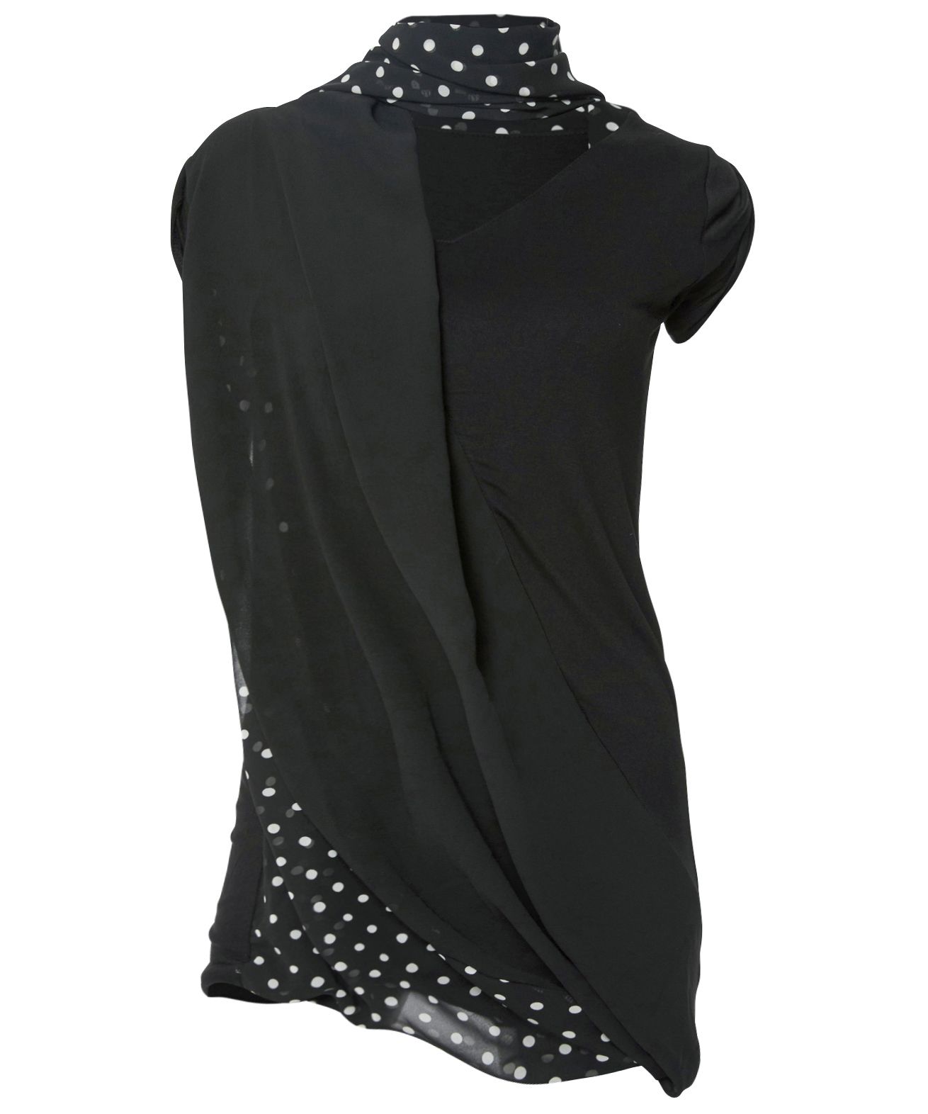 【FLAREUP】25SS★ Layered Dot Scarf T-Shirt MUSINSA | FLAREUP Layered Dot Scarf T-Shirt (FL-172_Black)