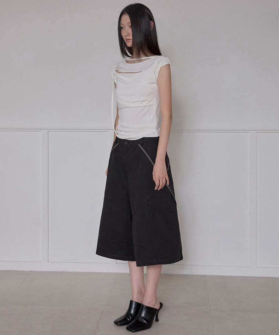 Asymmetrical Bermuda Shorts (FL-254_Black) thumbnail 5