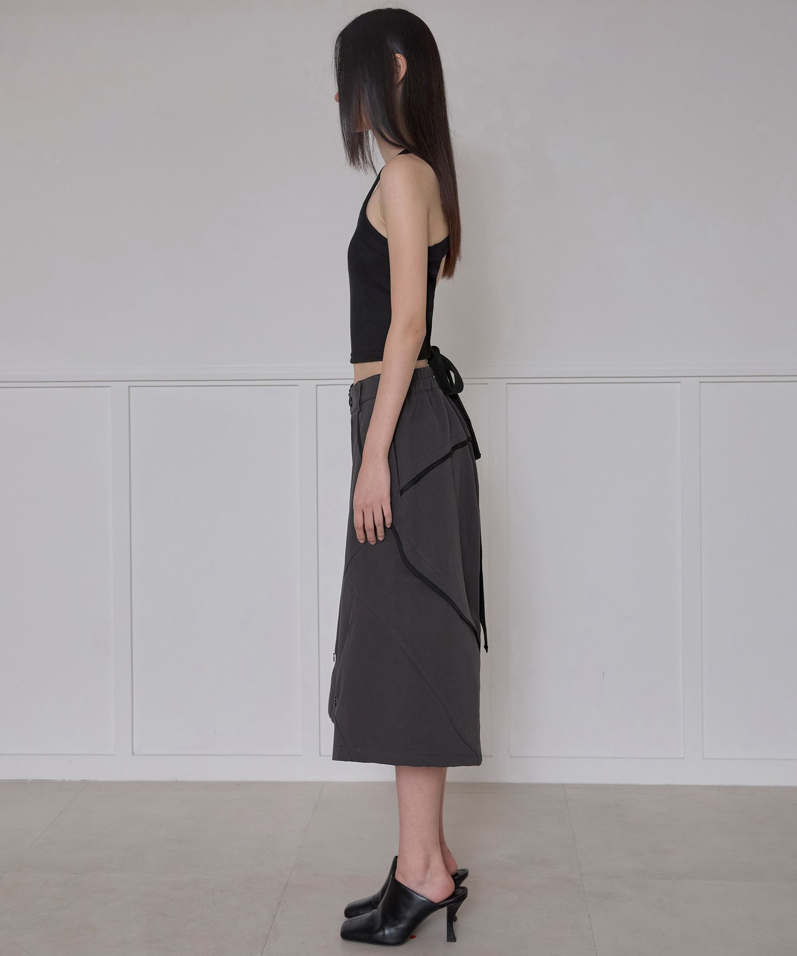 Asymmetrical Bermuda Shorts (FL-254_Charcoal) thumbnail 4