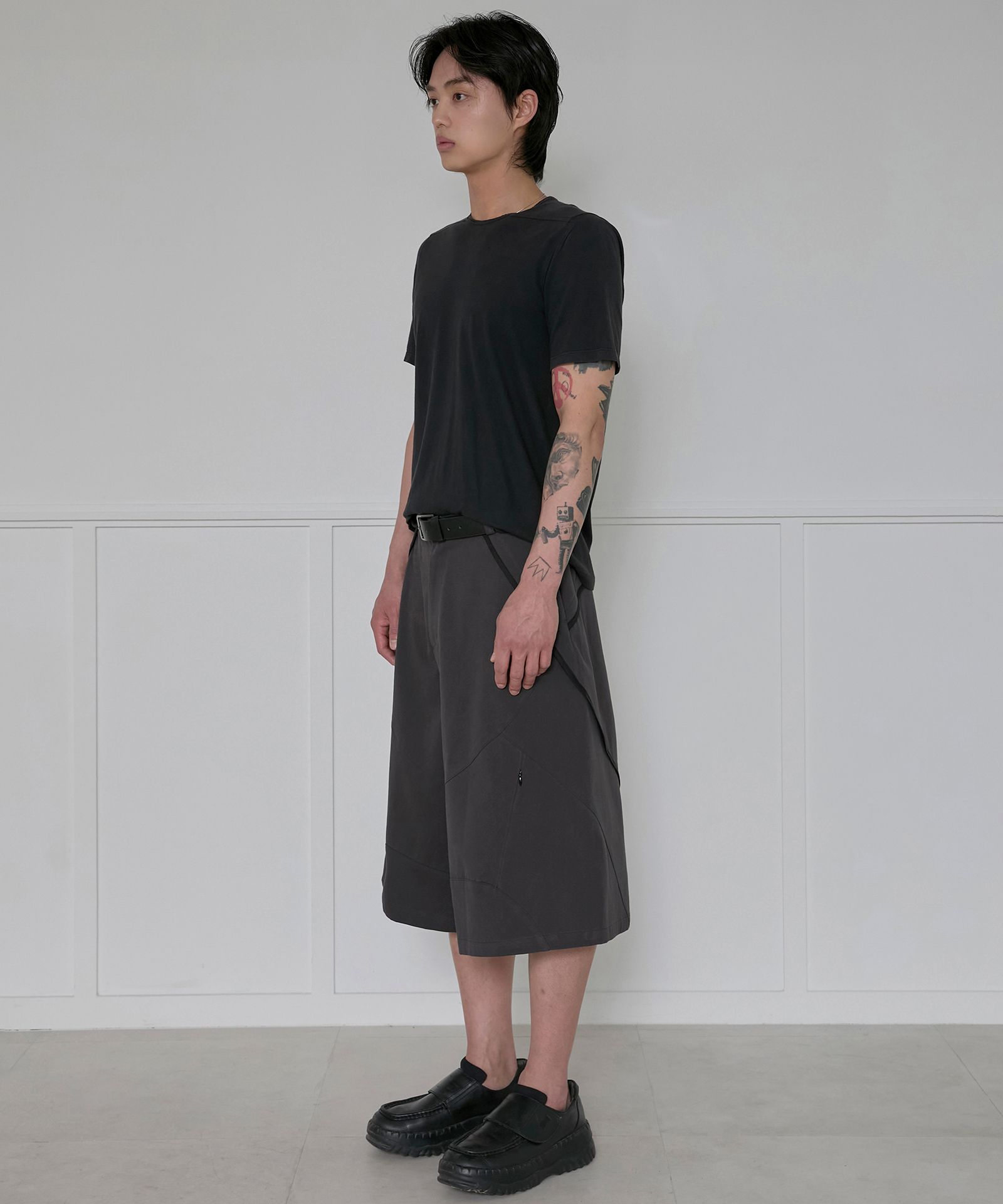 Asymmetrical Bermuda Shorts (FL-254_Charcoal) thumbnail 9