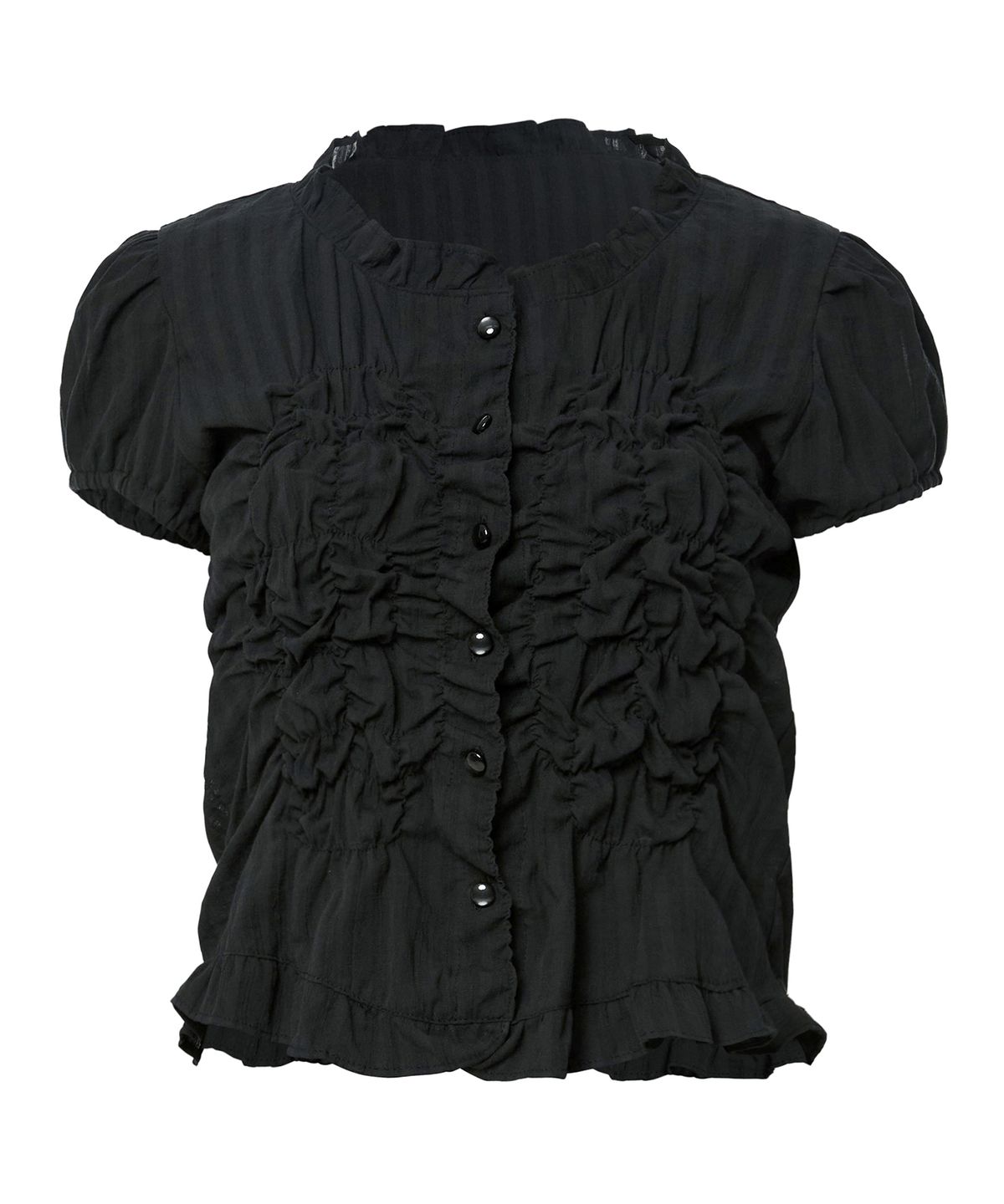 플레어업(FLAREUP) Saya Frill Puff Blouse (FL-180_Black)