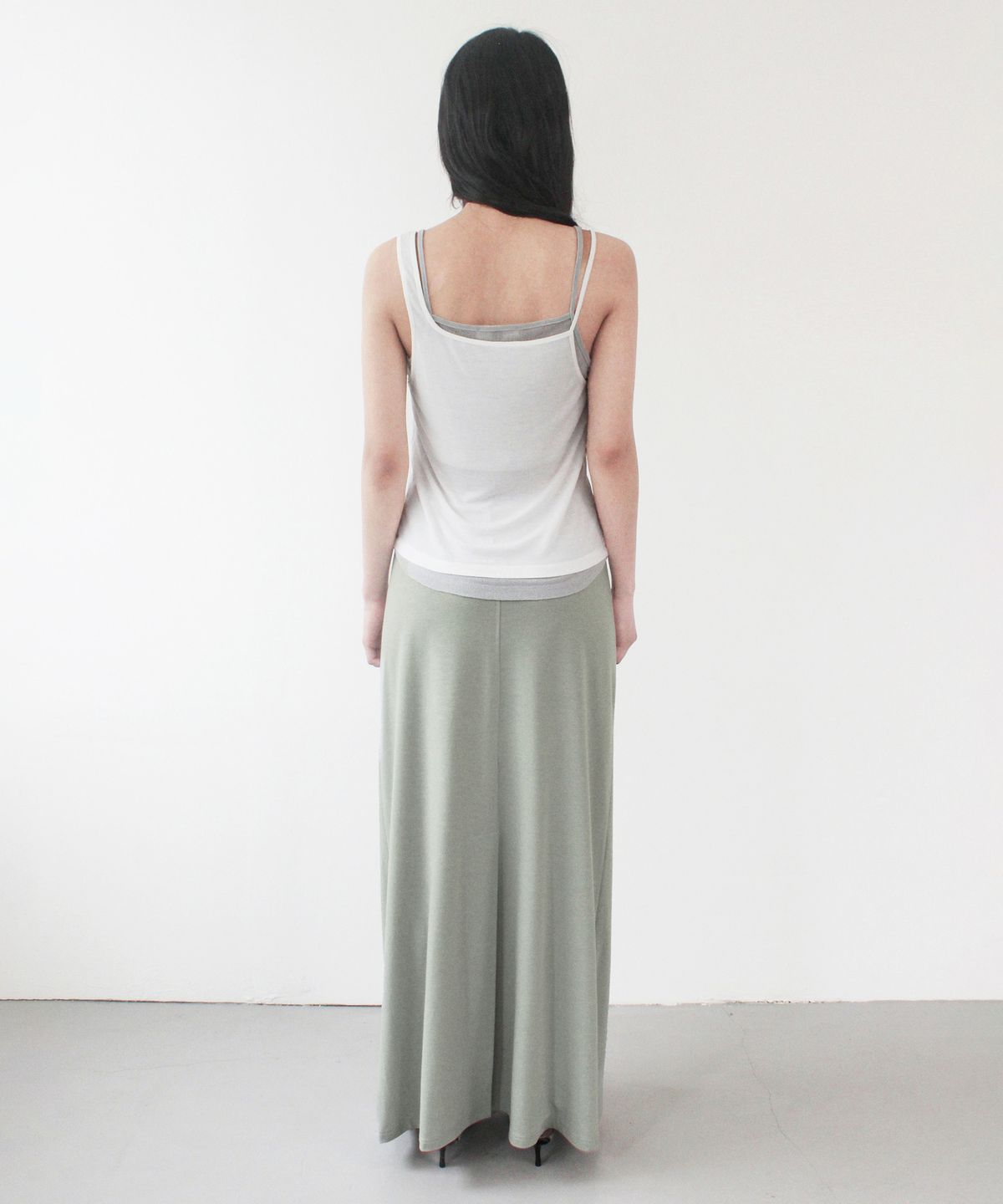 카셀(CACELE) DOUBLE LAYERED SLEEVELESS, WHITE MIX