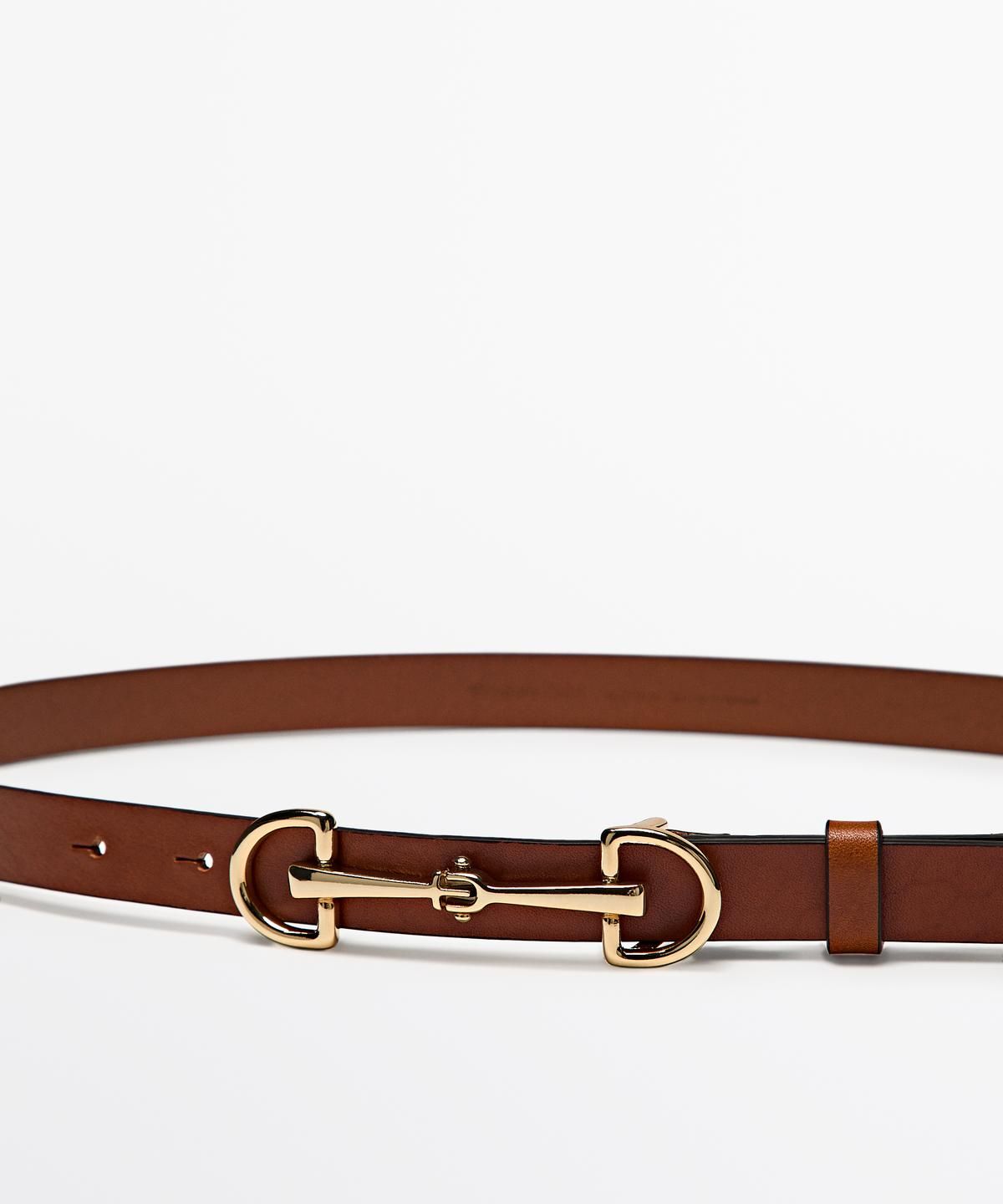 마시모두띠(MASSIMO DUTTI) 이퀘스트리안 나파 레더 벨트