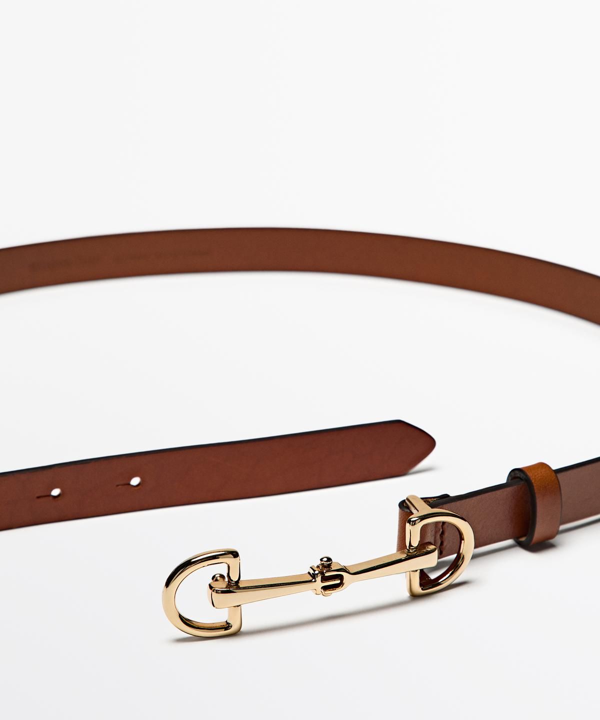 마시모두띠(MASSIMO DUTTI) 이퀘스트리안 나파 레더 벨트