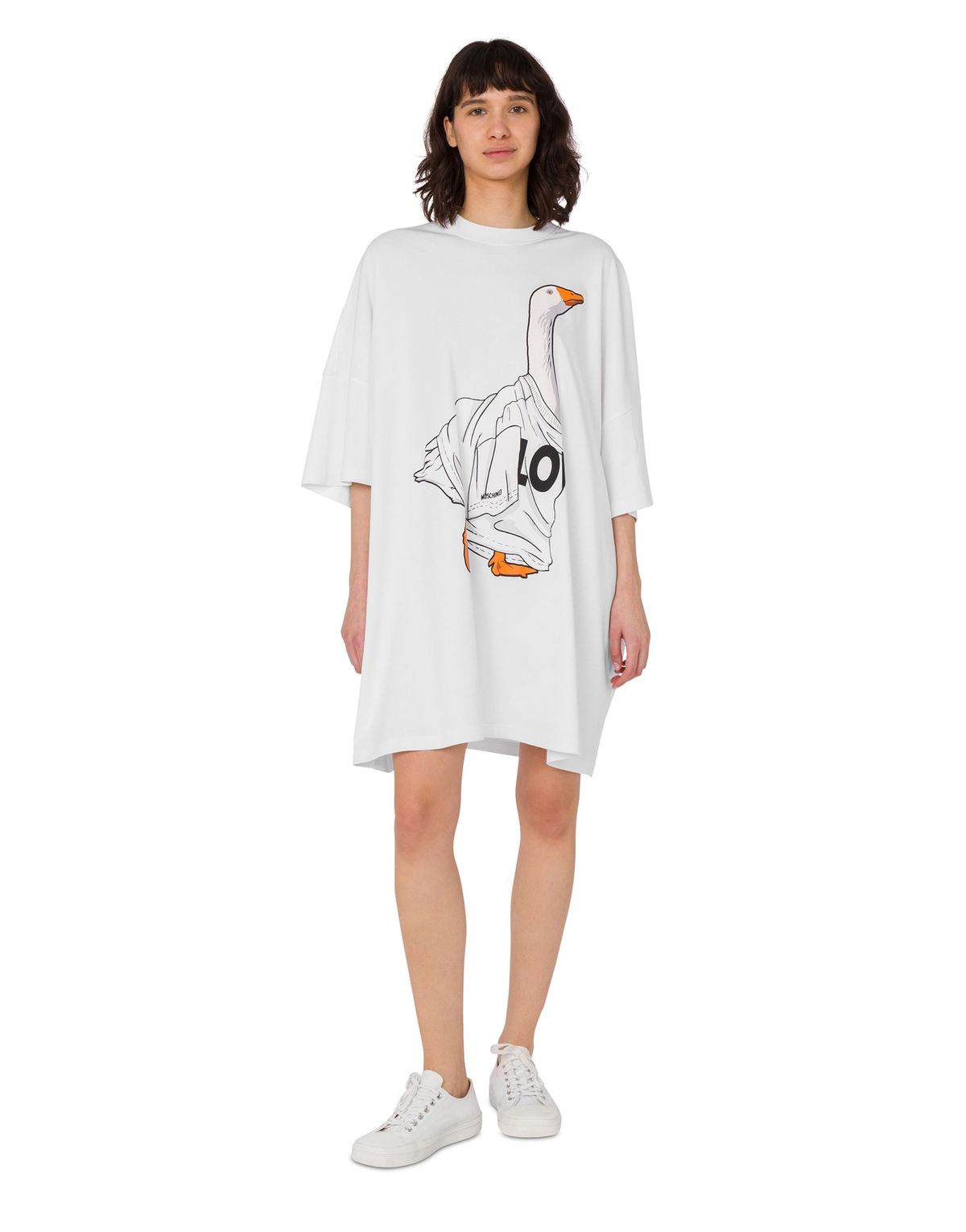 모스키노(MOSCHINO) 구스 화이트 헤비 코튼 오버사이즈 드레스
