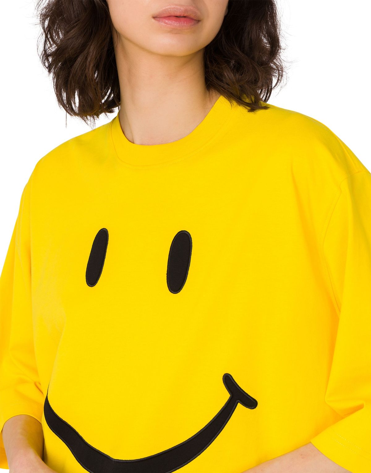 모스키노(MOSCHINO) 스마일리 코튼 저지 티셔츠_우먼