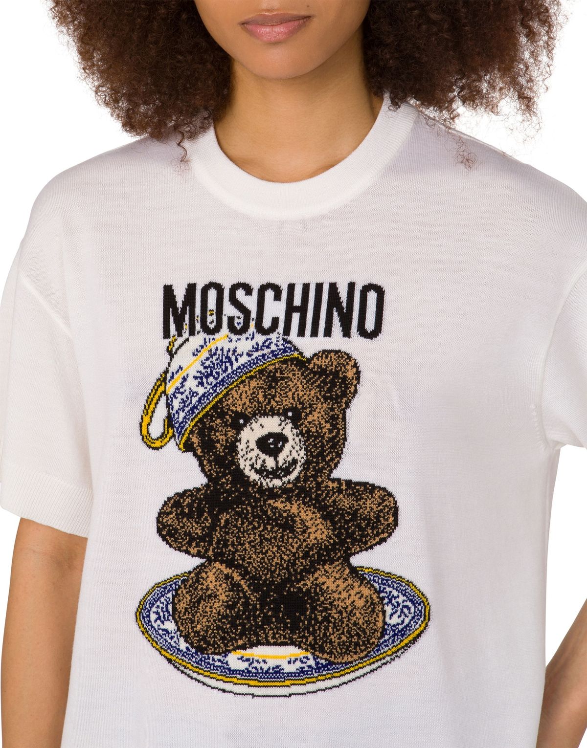모스키노(MOSCHINO) 티타임 테디 베어 저지 티셔츠