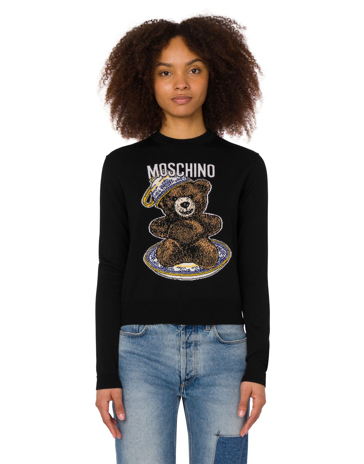 모스키노(MOSCHINO) 티타임 테디 베어 니트 블랙