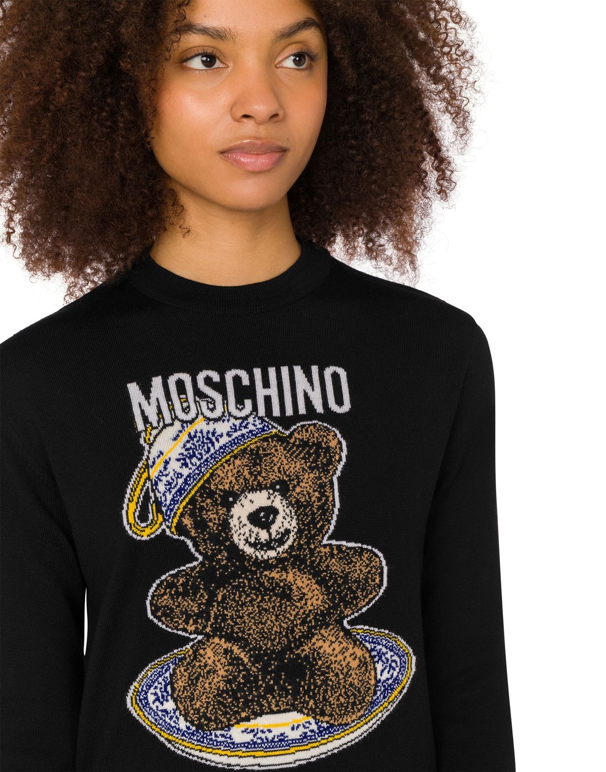 모스키노(MOSCHINO) 티타임 테디 베어 니트 블랙