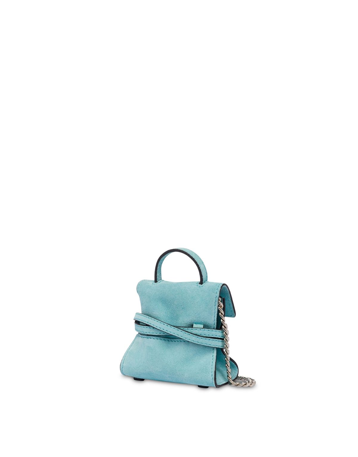 모스키노(MOSCHINO) 타이 미 카우 스웨이드 미니 키링백 SKY BLUE