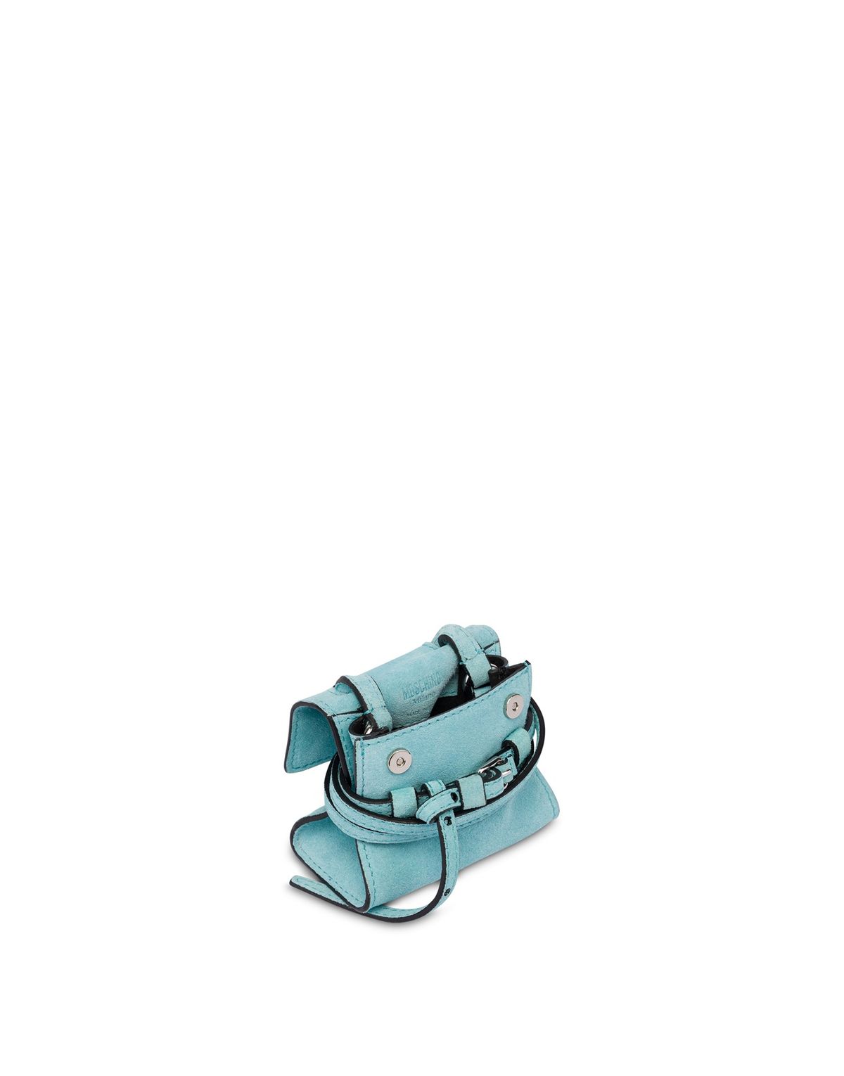 모스키노(MOSCHINO) 타이 미 카우 스웨이드 미니 키링백 SKY BLUE