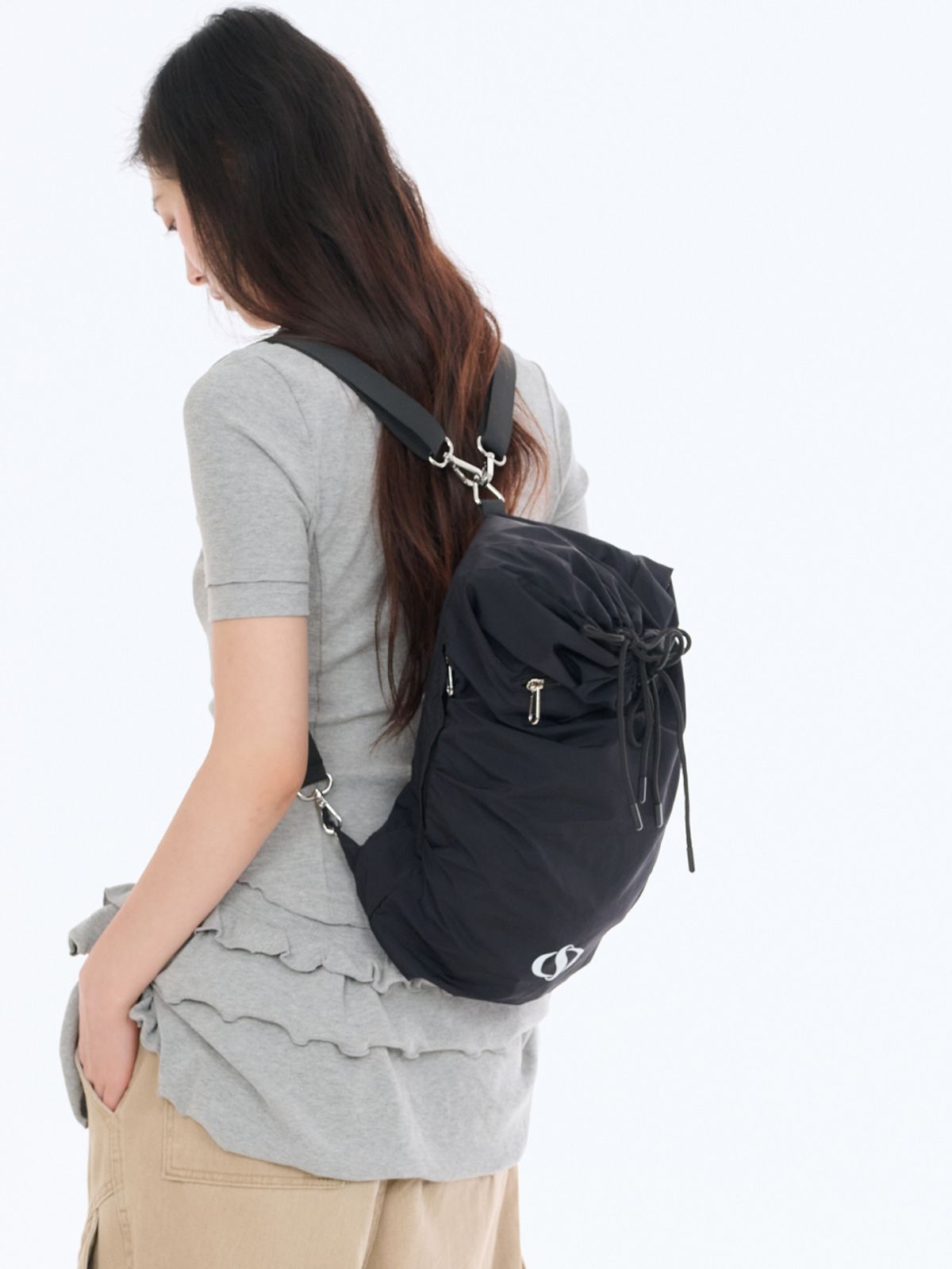 샐볼(SALBOL) 502 LIP LIGHT STRING BACKPACK [BLACK]
