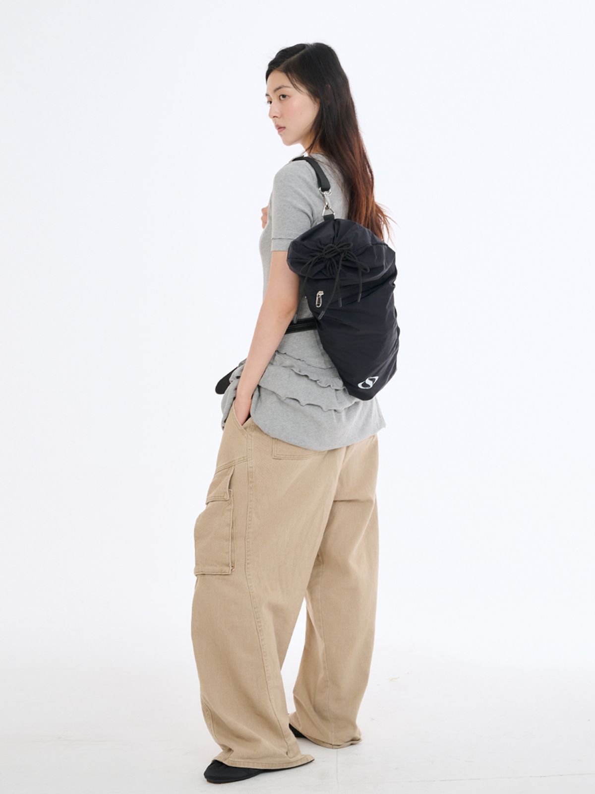 샐볼(SALBOL) 502 LIP LIGHT STRING BACKPACK [BLACK]