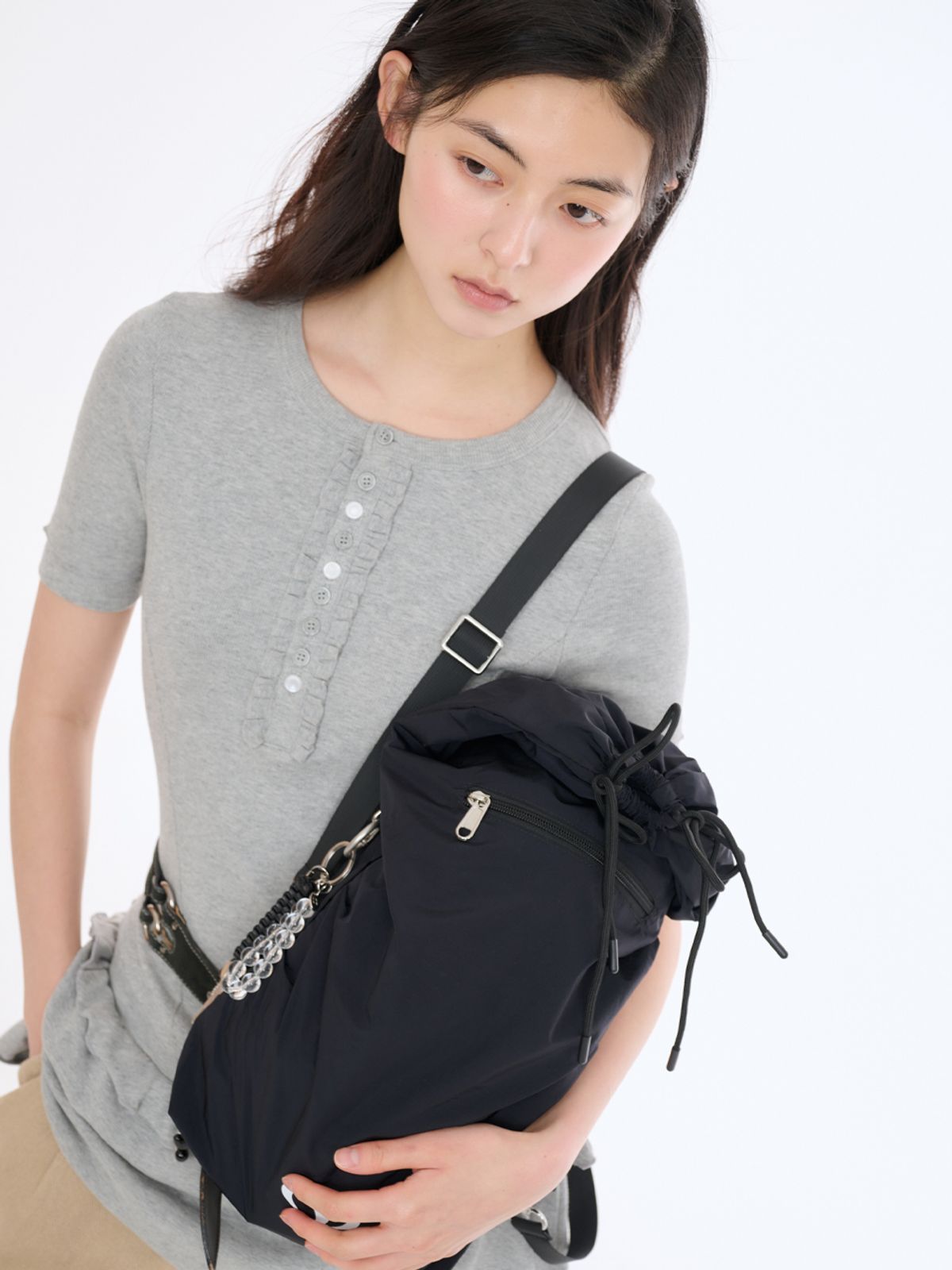샐볼(SALBOL) 502 LIP LIGHT STRING BACKPACK [BLACK]