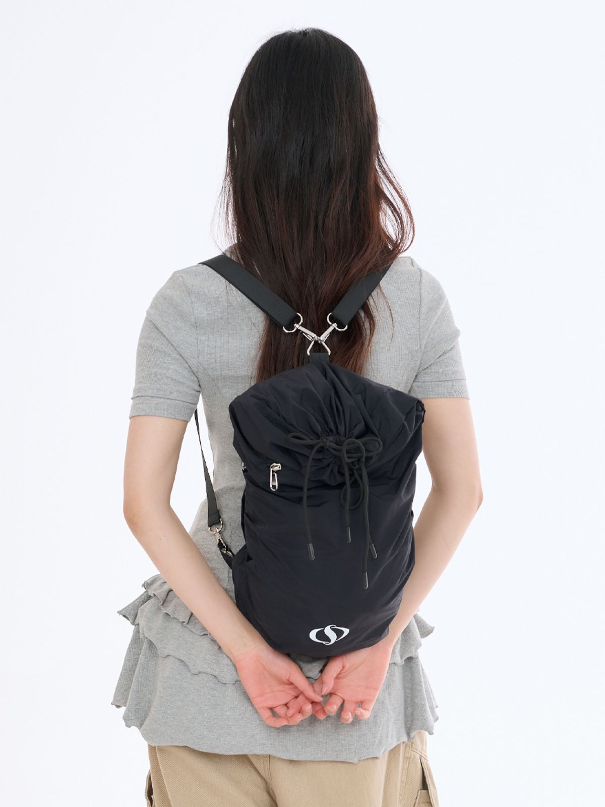 샐볼(SALBOL) 502 LIP LIGHT STRING BACKPACK [BLACK]