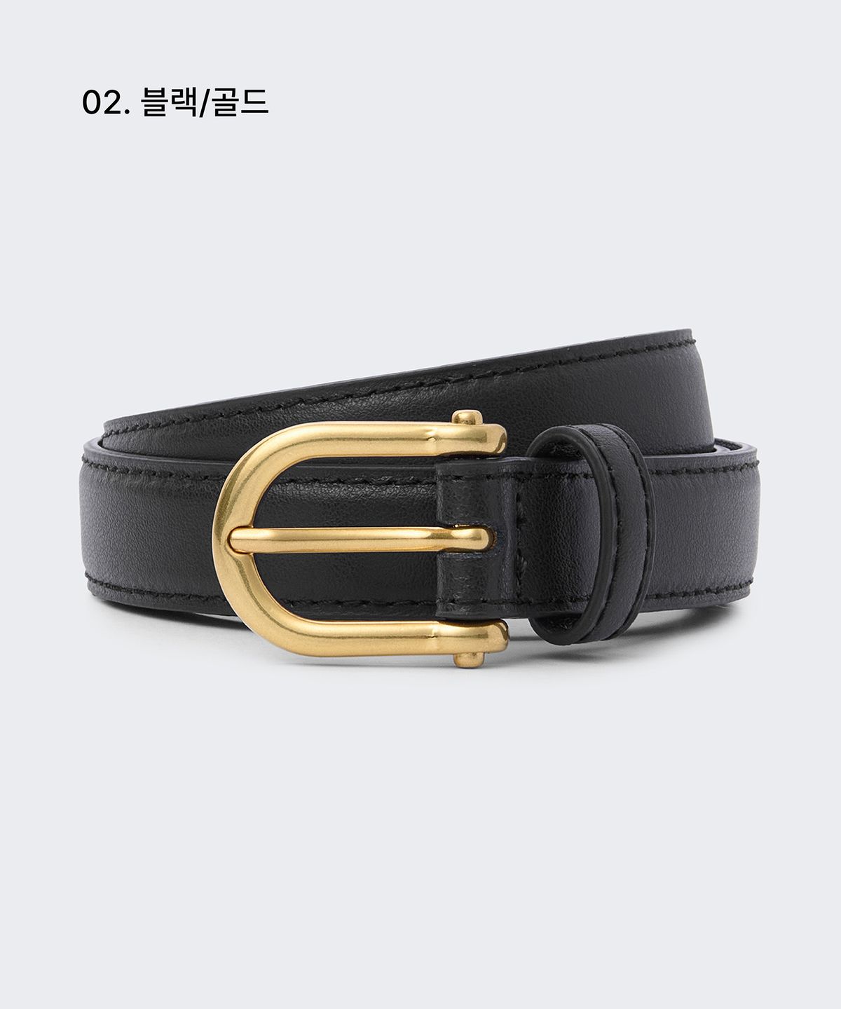 무신사 스탠다드 우먼(MUSINSA STANDARD WOMAN) 우먼즈 샤클 레더 슬림 벨트_20mm