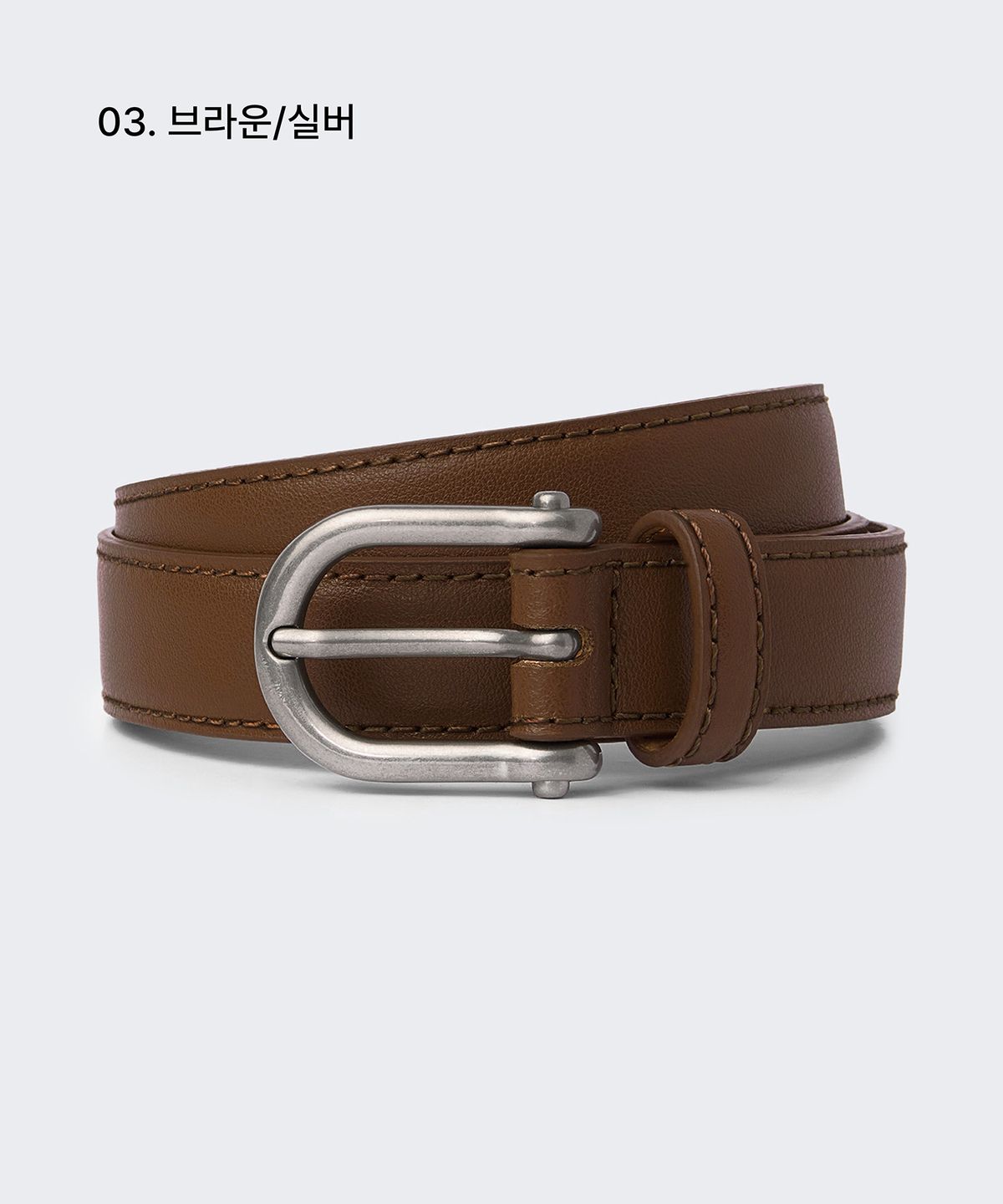 무신사 스탠다드 우먼(MUSINSA STANDARD WOMAN) 우먼즈 샤클 레더 슬림 벨트_20mm
