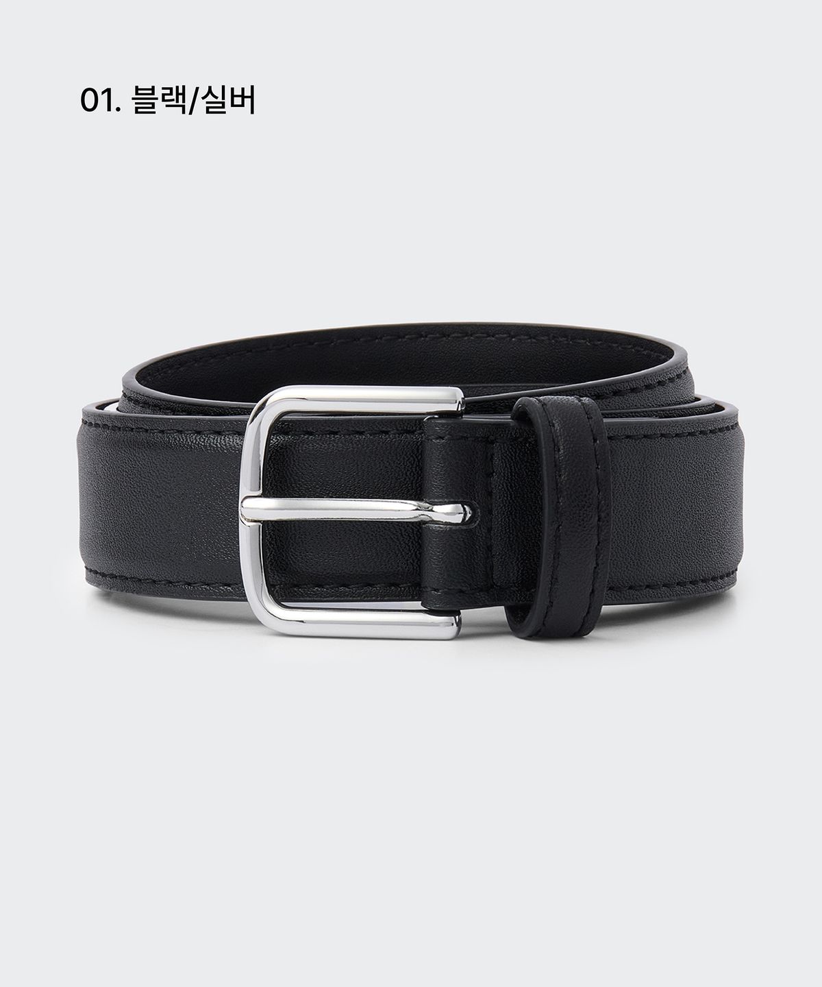 무신사 스탠다드 우먼(MUSINSA STANDARD WOMAN) 우먼즈 씬 라운디드 스퀘어 신세틱 레더 벨트 _25mm