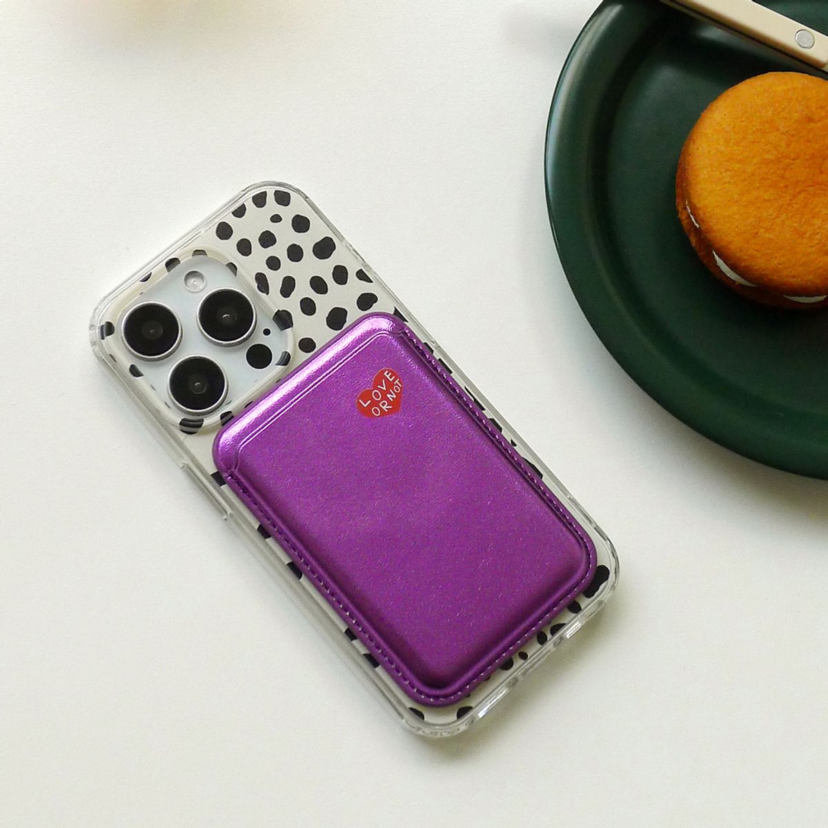 러브오낫(LOVE OR NOT) 맥세이프 카드지갑_Shine Violet-Loveornot Logo Magsafe Cardcase