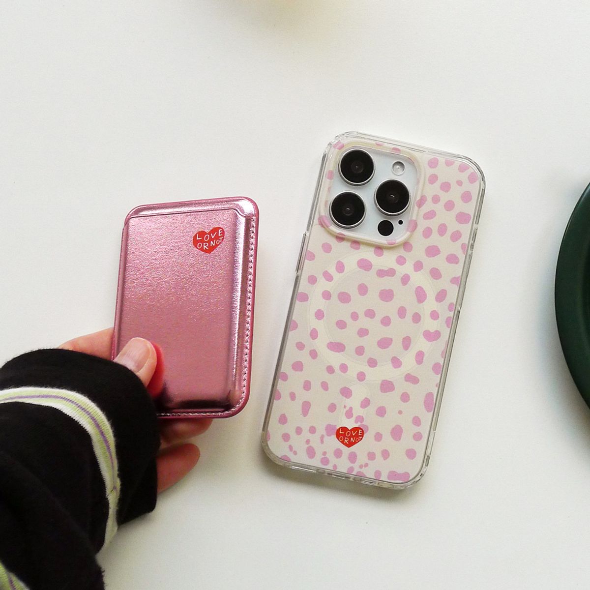 러브오낫(LOVE OR NOT) 맥세이프 카드지갑_Shine Pink-Loveornot Logo Magsafe Cardcase