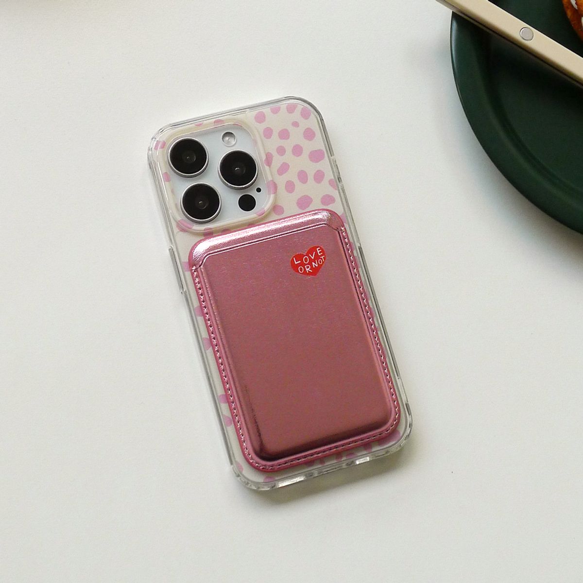 러브오낫(LOVE OR NOT) 맥세이프 카드지갑_Shine Pink-Loveornot Logo Magsafe Cardcase