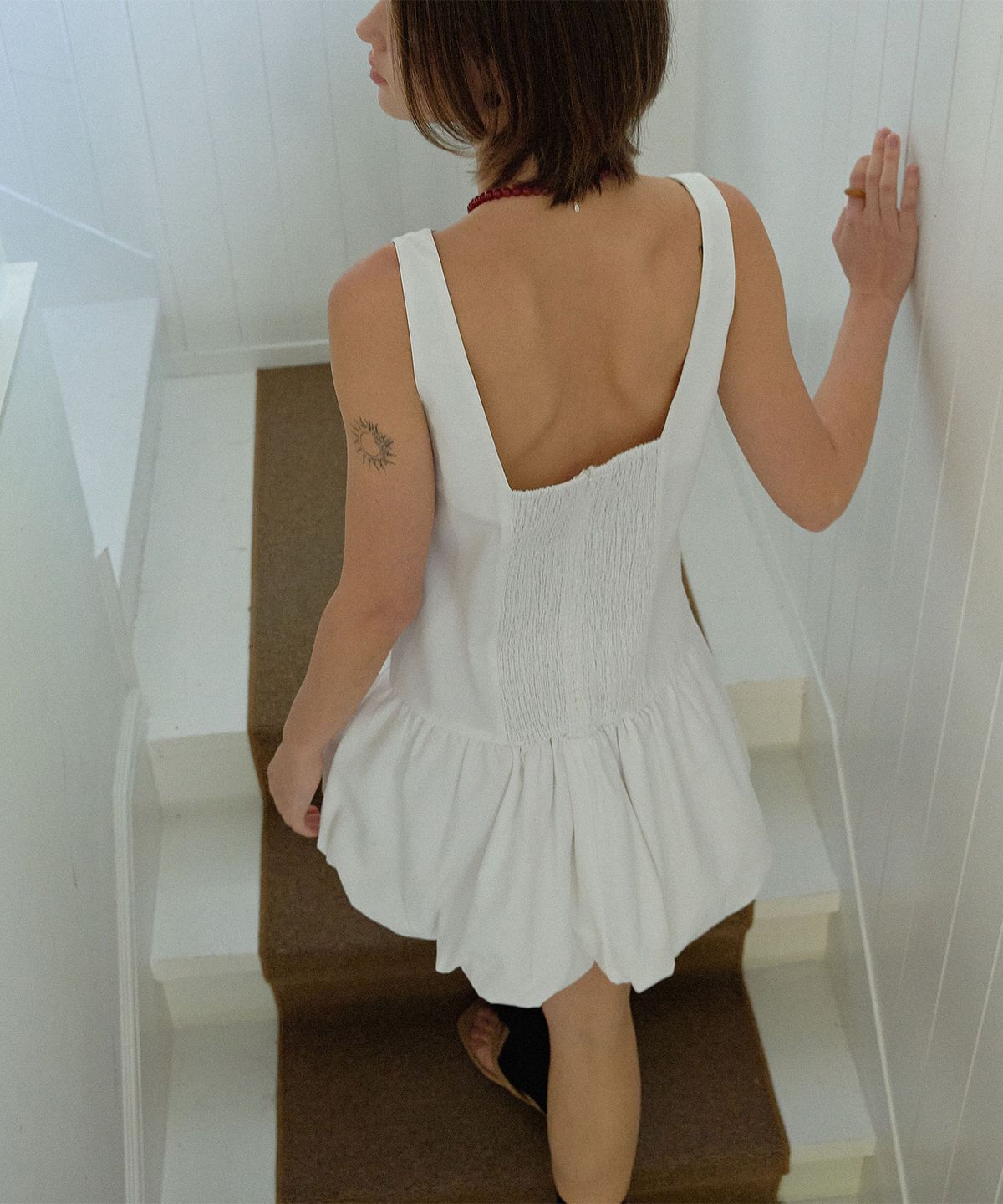 하우스 오브 폰드(HOUSE OF POND) Volume Tencel Mini Dress_Ivory