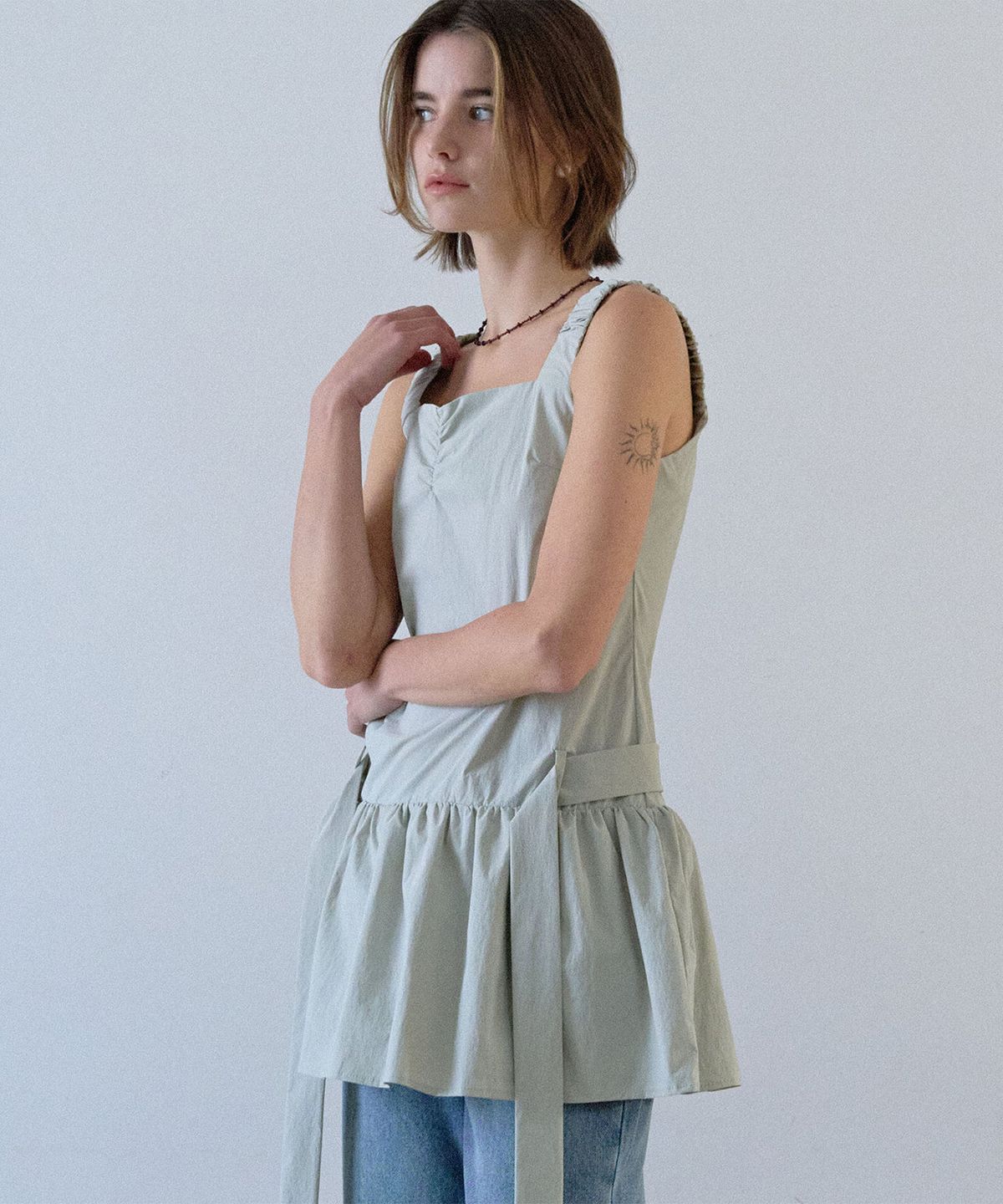 하우스 오브 폰드(HOUSE OF POND) Scrunch Shoulder Dress_Beige