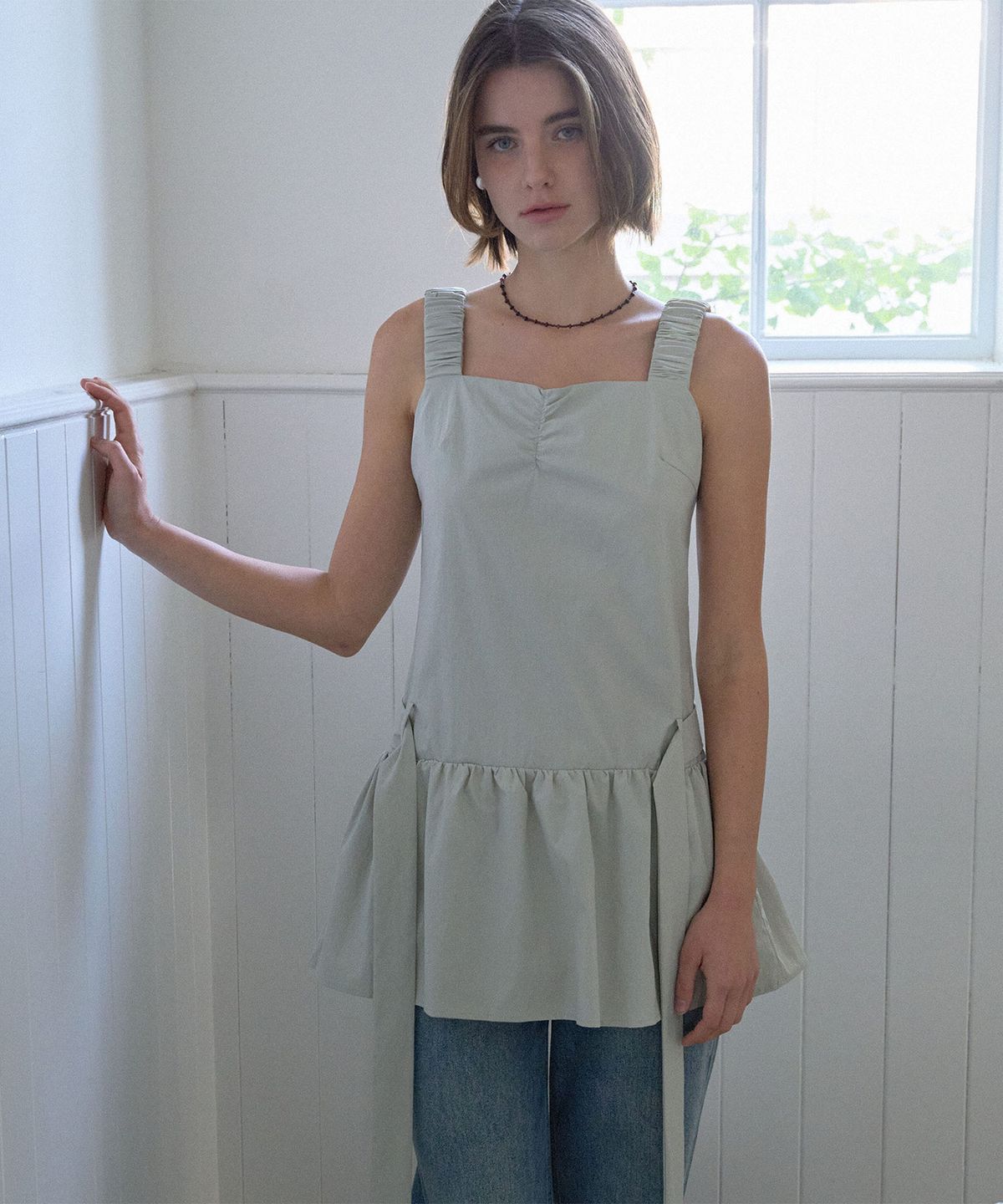 하우스 오브 폰드(HOUSE OF POND) Scrunch Shoulder Dress_Beige