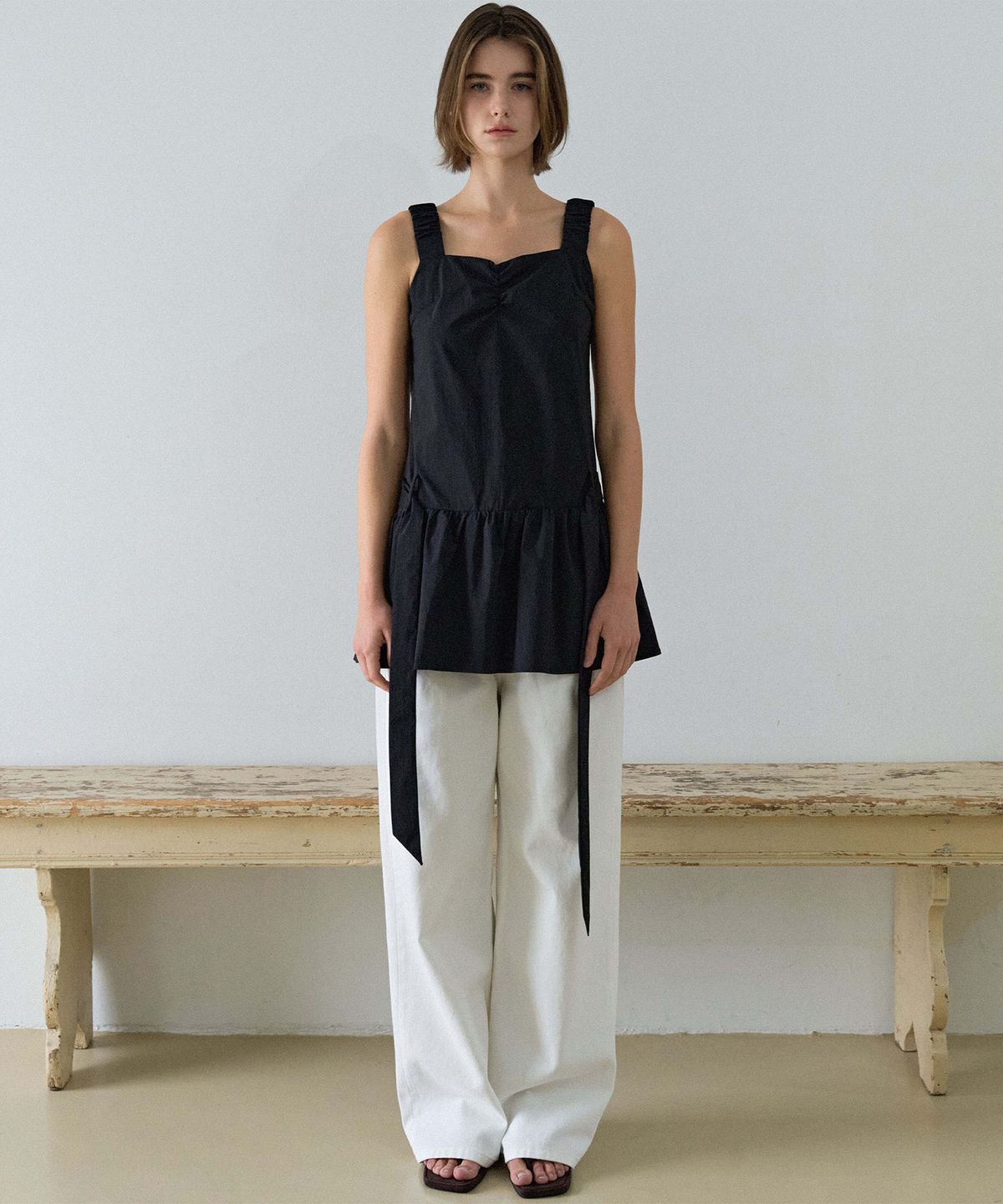 하우스 오브 폰드(HOUSE OF POND) Scrunch Shoulder Dress_Black