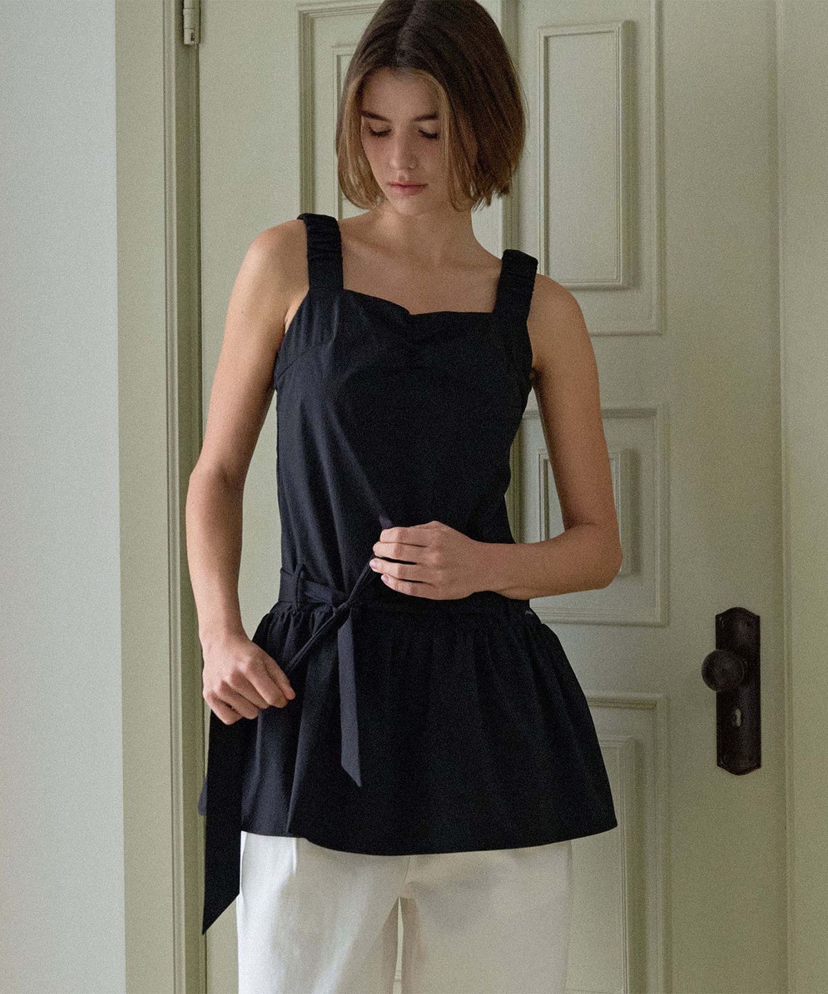 하우스 오브 폰드(HOUSE OF POND) Scrunch Shoulder Dress_Black