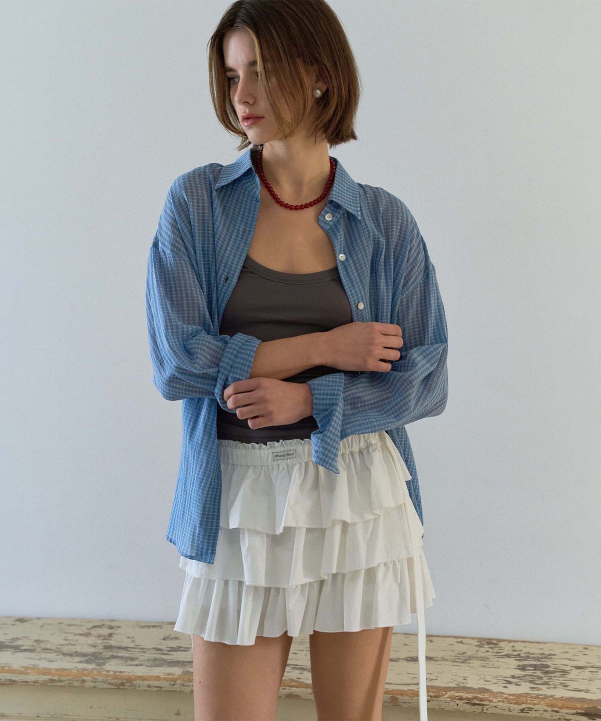 하우스 오브 폰드(HOUSE OF POND) Volume Ruffled Cotton Skirt_Ivory