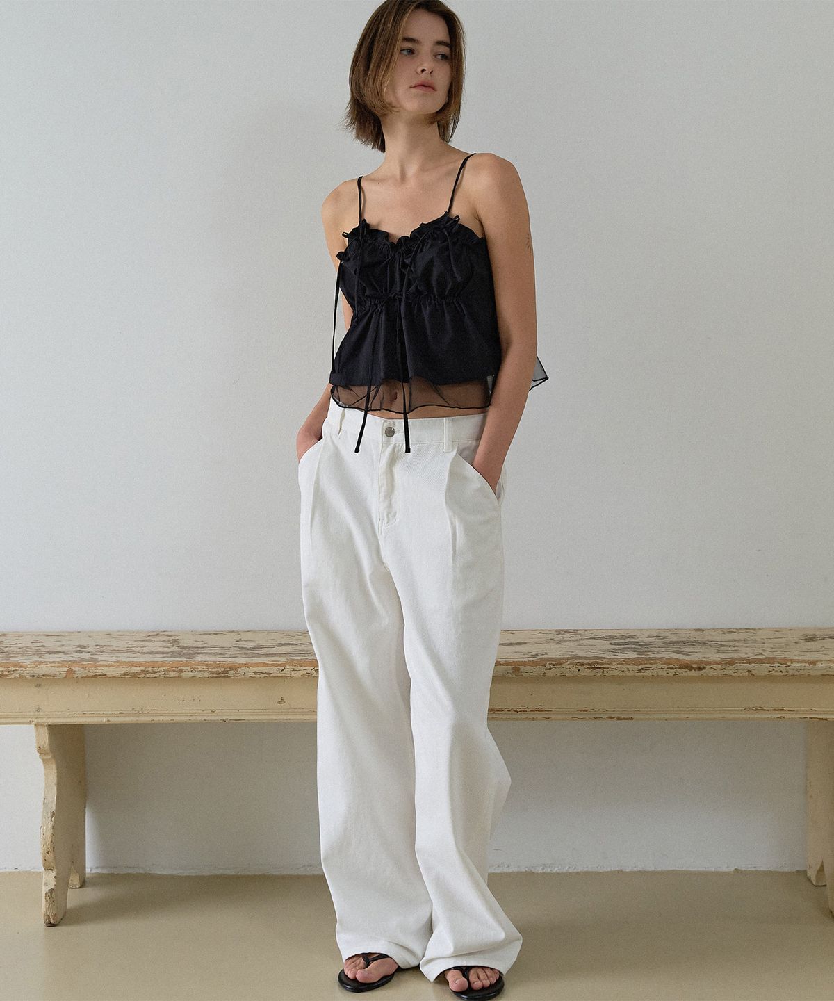 하우스 오브 폰드(HOUSE OF POND) Sheer Layering Bustier_Black