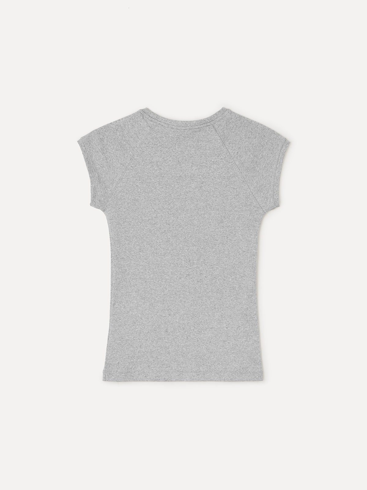 라벨아카이브(LABELARCHIVE) W Ava cap sleeve t-shirt melange grey