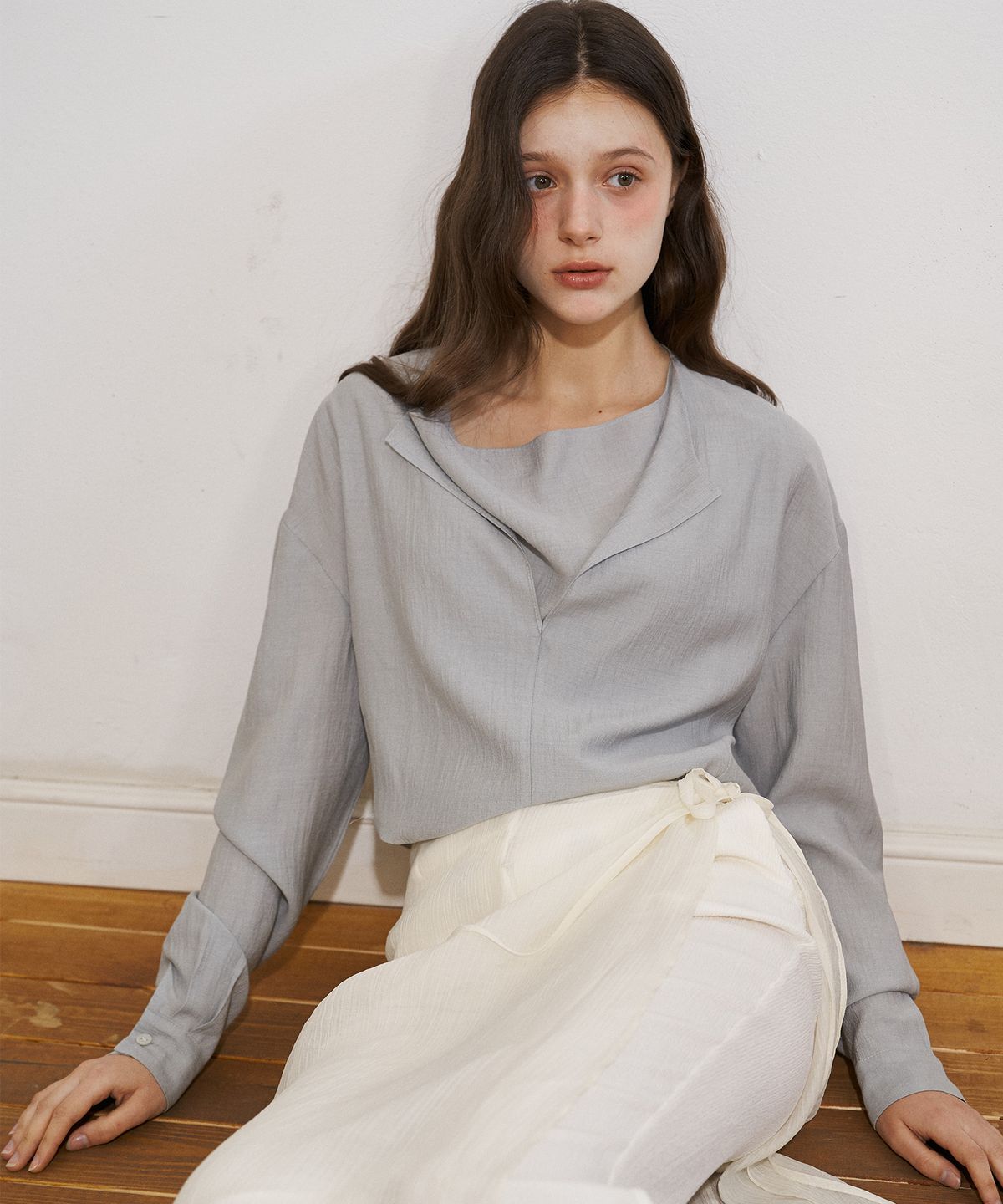 플로브(FLOVE) SUMMER LOOSE DRAPING BLOUSE (SB)