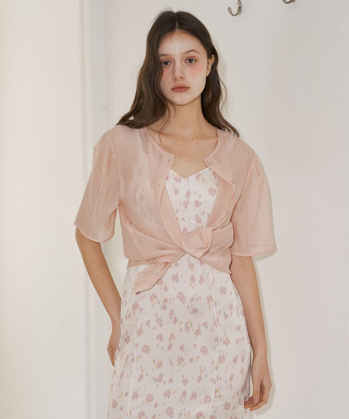 플로브(FLOVE) SHEER SET UP BLOUSE (PK)