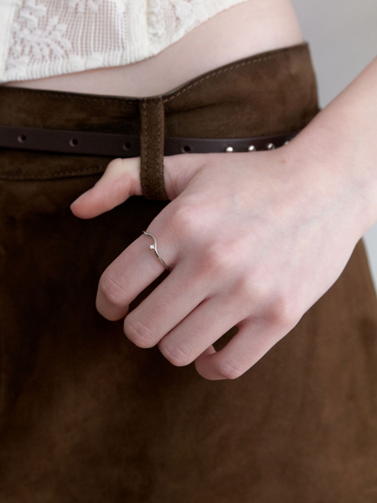 러브미몬스터(LOVE ME MONSTER) Curve Cubic Ring (L251MRI060)