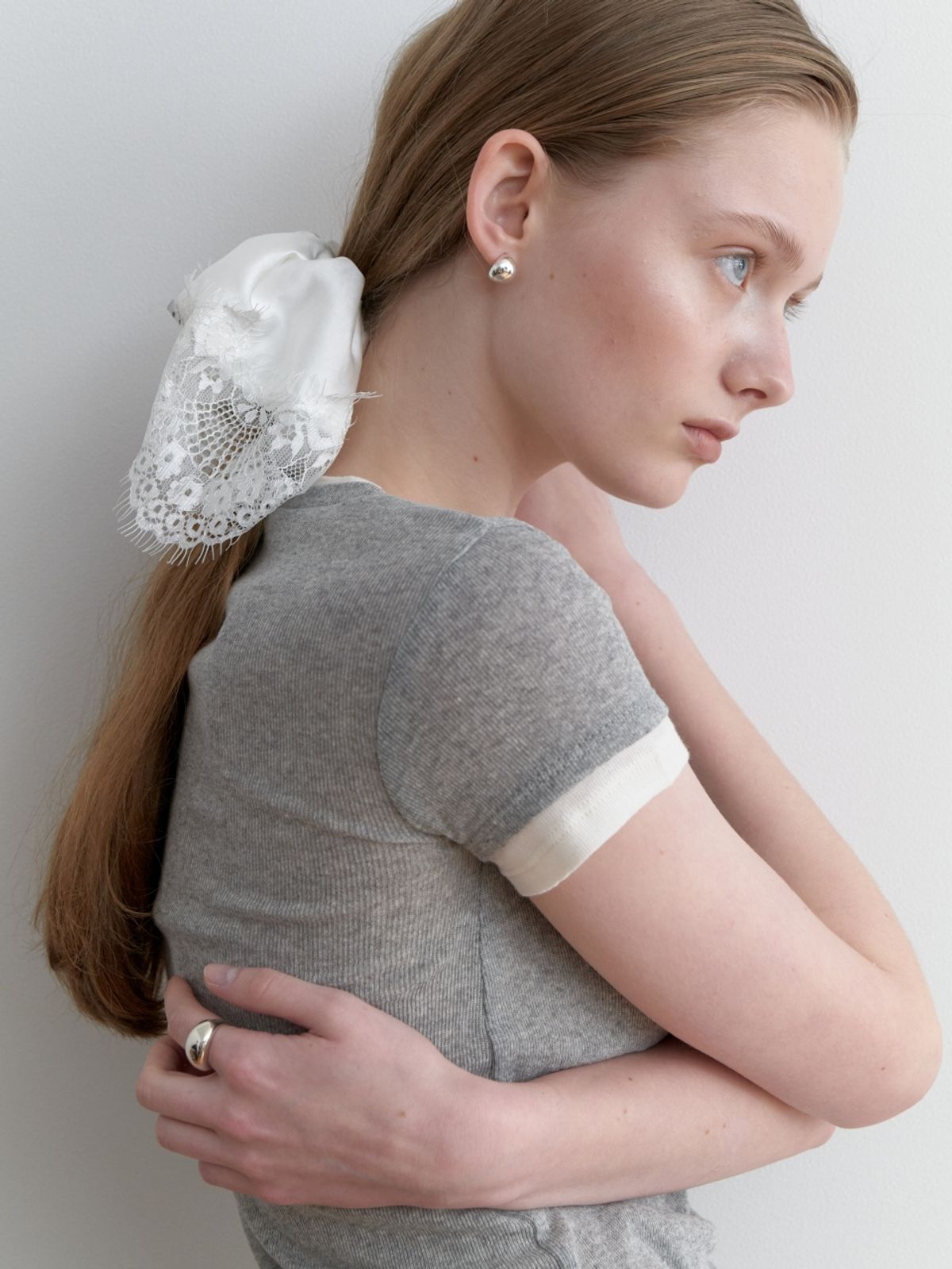 러브미몬스터(LOVE ME MONSTER) Vintage Lace Satin Scrunchy XL (L251MHA010)