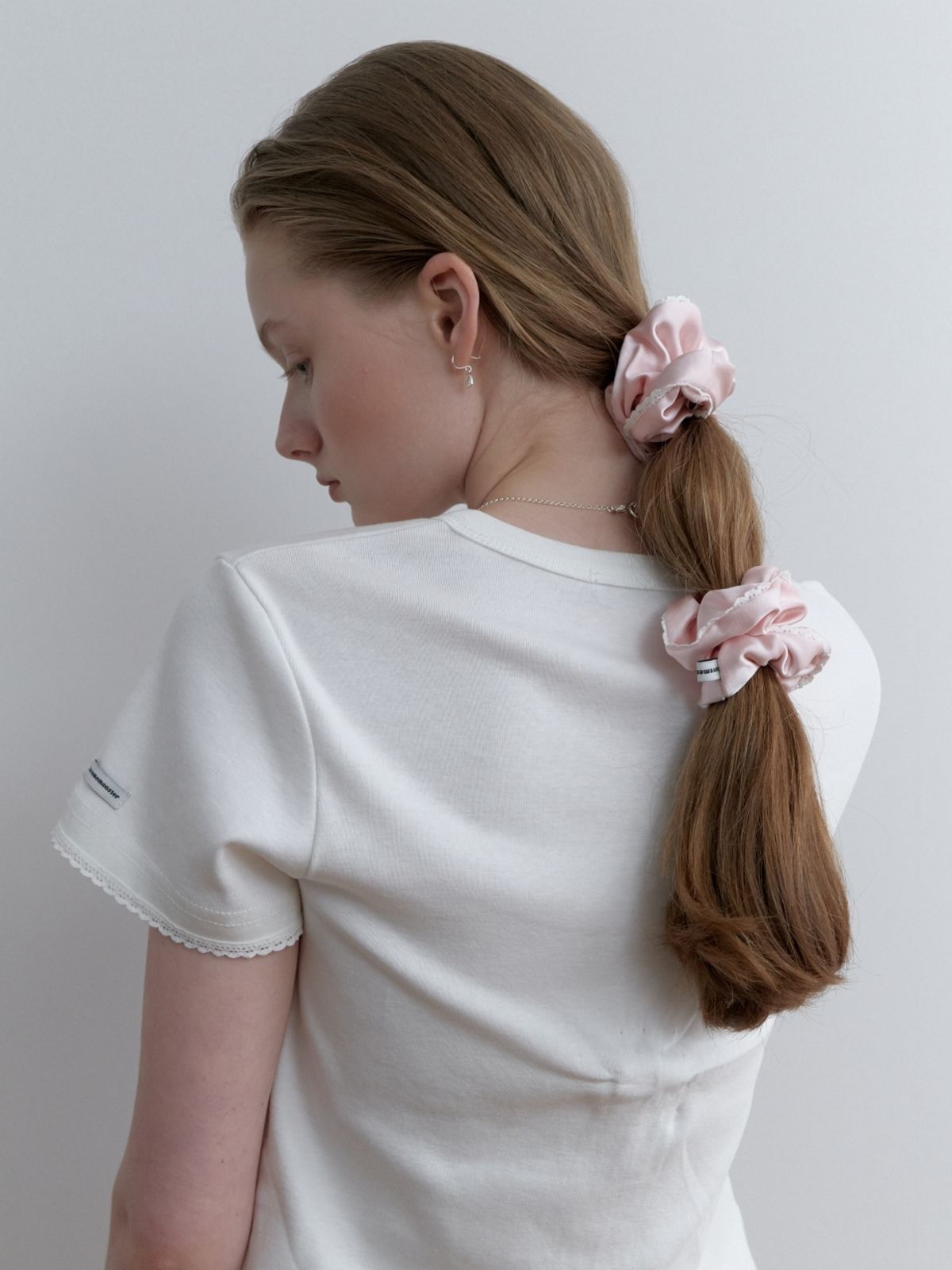 러브미몬스터(LOVE ME MONSTER) Pure Cotton Lace Satin Scrunchy S (L251MHA040)