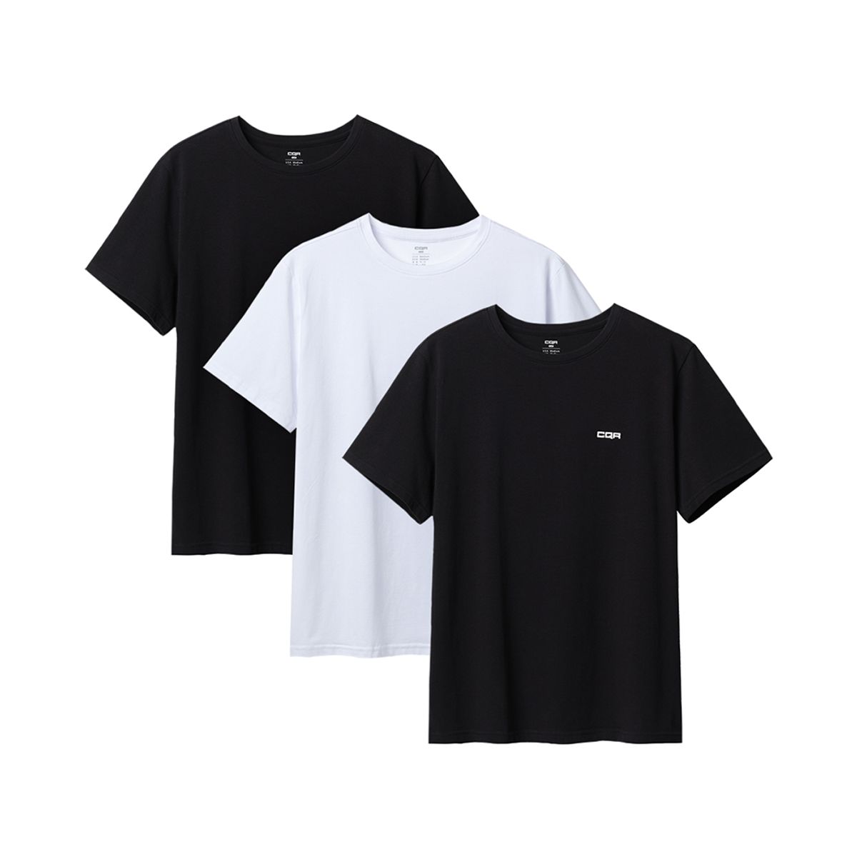 씨큐알(CQR) [3PACK]데일리 플렉스코튼 스몰로고 티셔츠