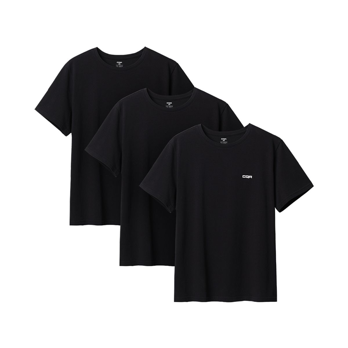 씨큐알(CQR) [3PACK]데일리 플렉스코튼 스몰로고 티셔츠