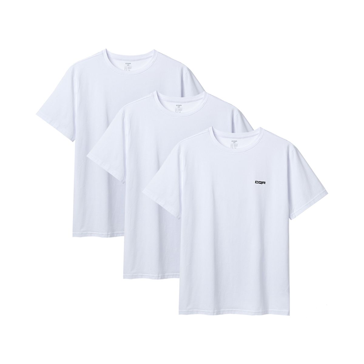 씨큐알(CQR) [3PACK]데일리 플렉스코튼 스몰로고 티셔츠