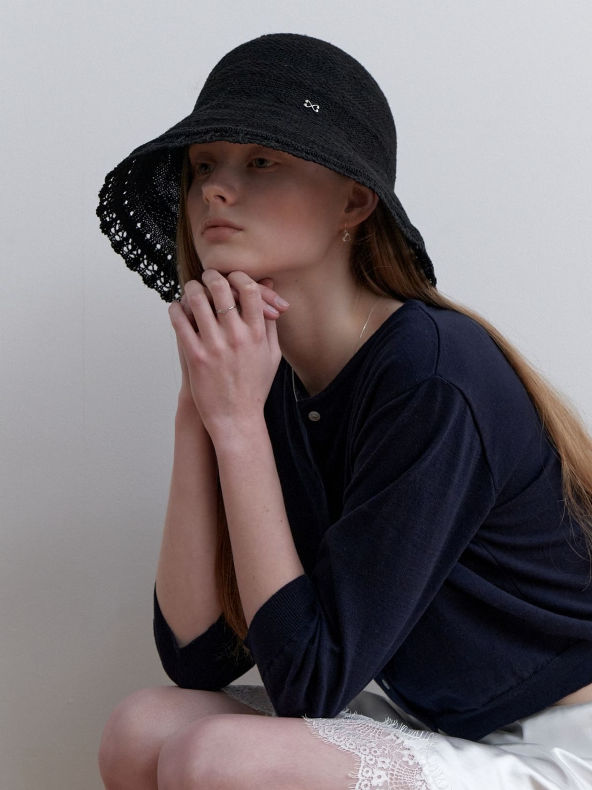러브미몬스터(LOVE ME MONSTER) Lace Brim Bucket Hat_3COL (L251MCP020)