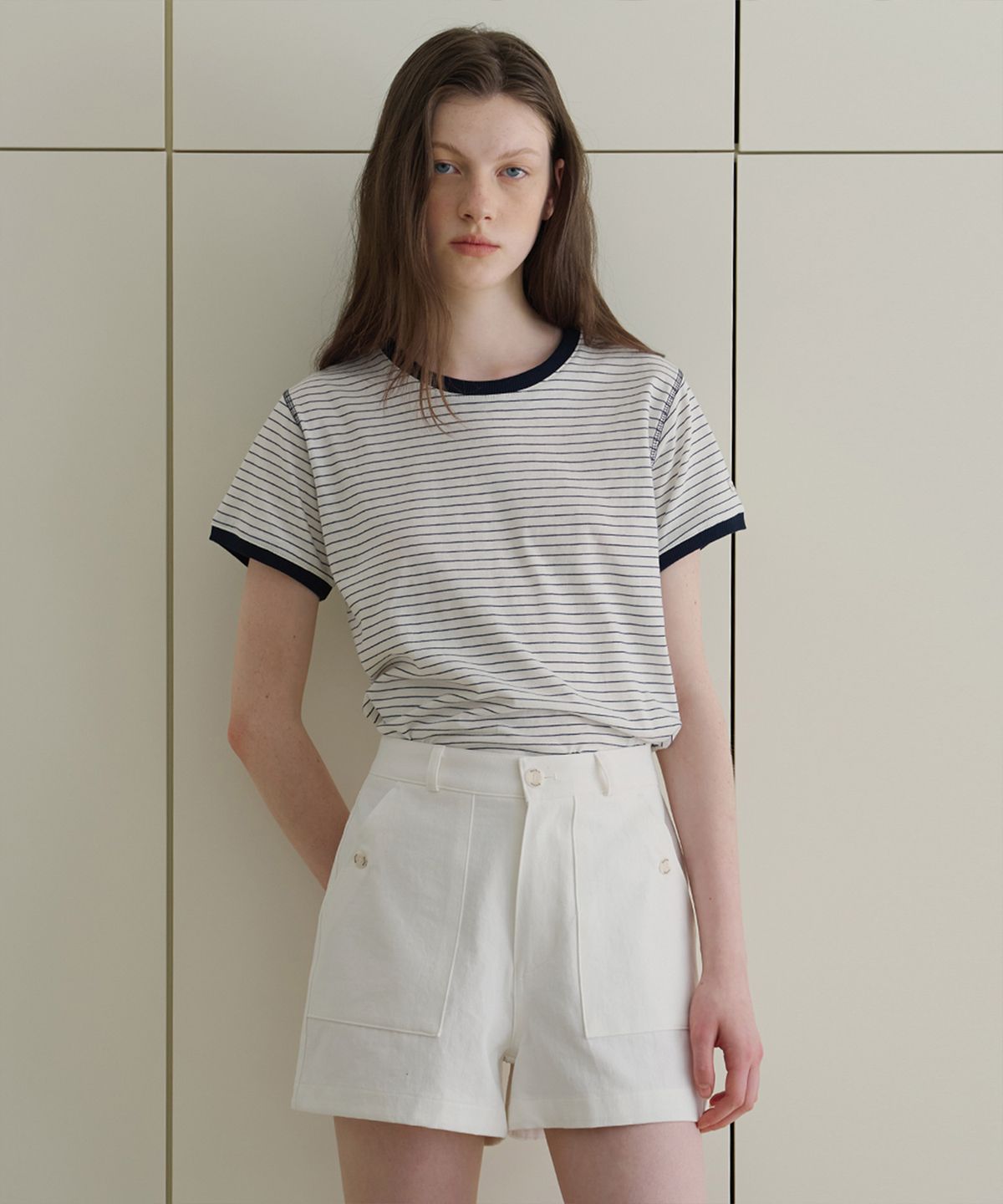 벗튼(BUT'TON) Pocket Button Shorts (Ivory)