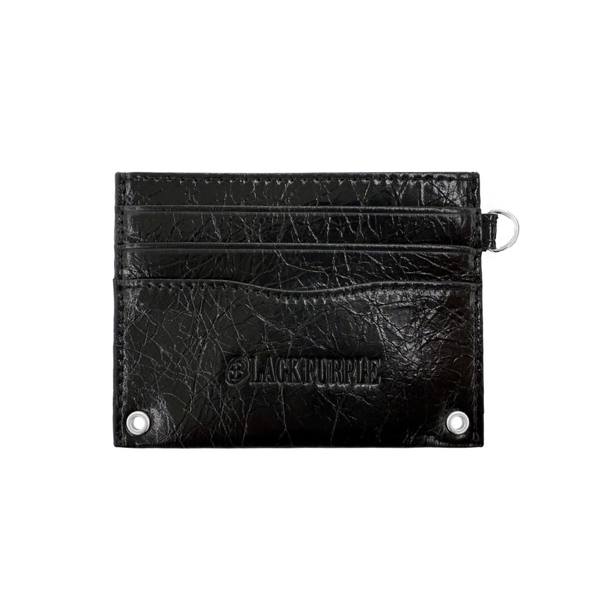 블랙 퍼플(BLACK PURPLE) 타이슨 아일렛 로프 카드 지갑 Tyson Eylet Rope Card Wallet_BLACK
