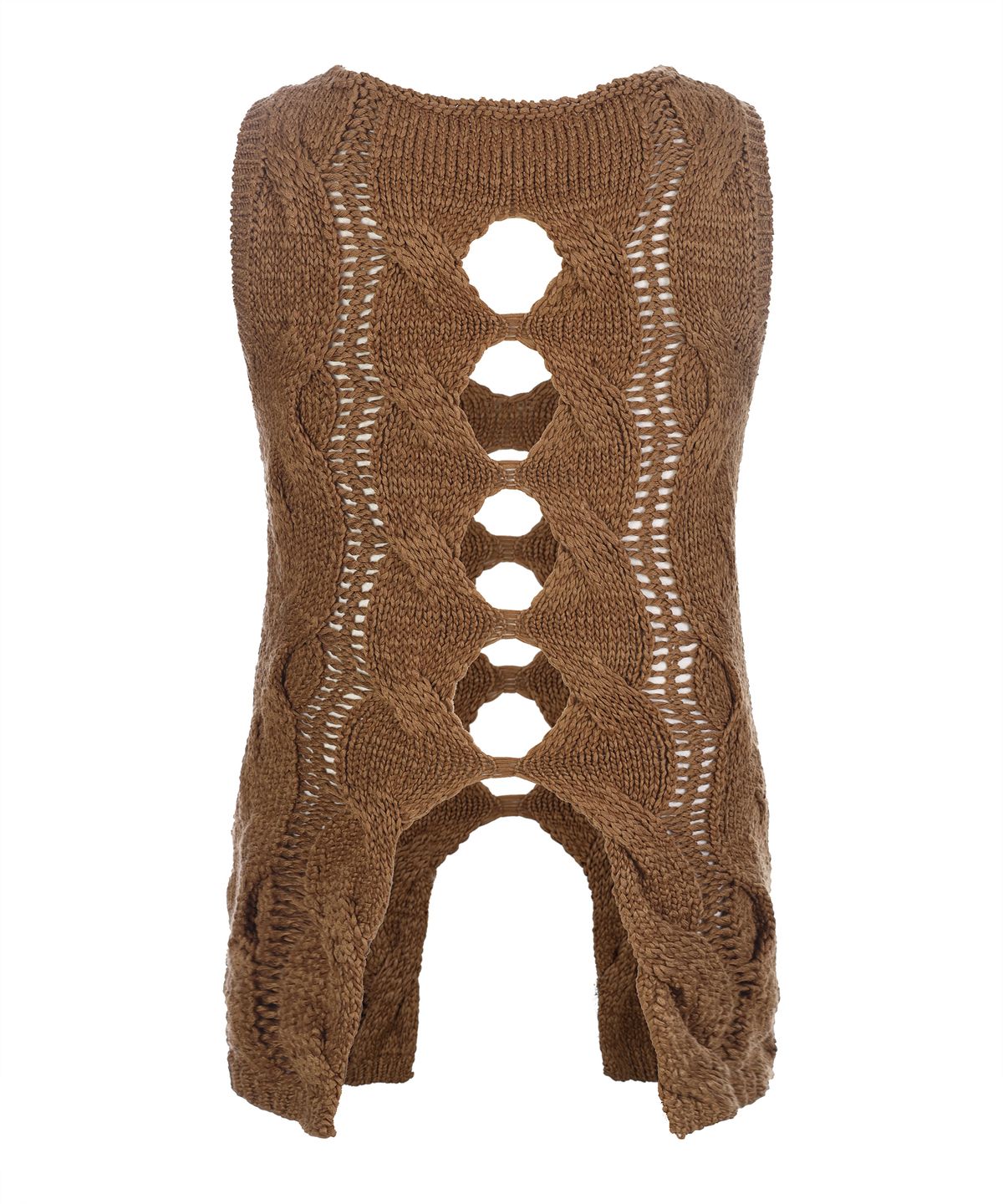라라폭스(LALAFOX) V NECK STITCH KNIT VEST 니트 나시 BROWN BR2KV002