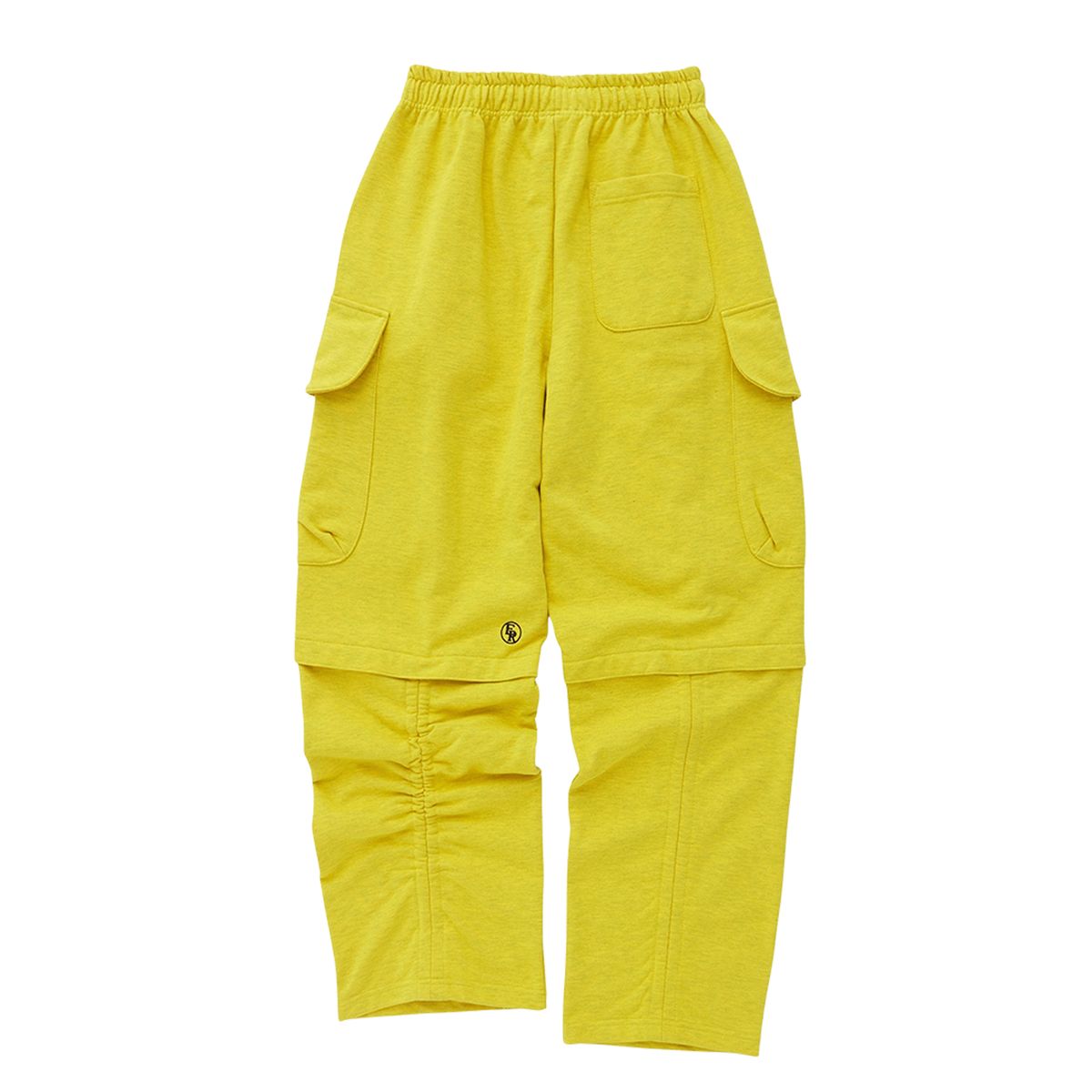이이이알알알(EEERRR) Back Point Shirring Cargo Sweat Pants Melange Yellow