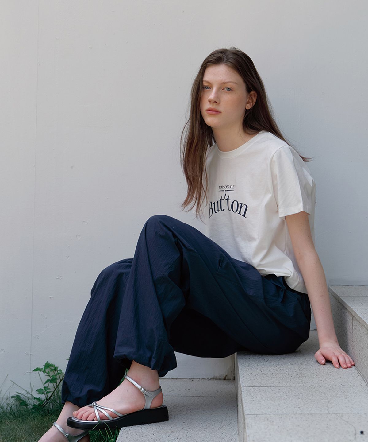 벗튼(BUT'TON) Cotton Parashute Pants (Navy)